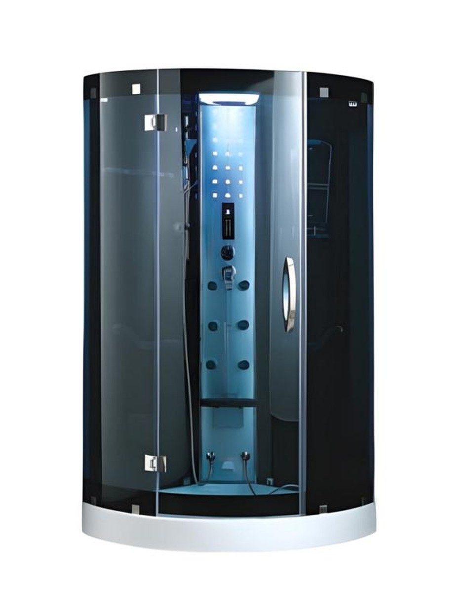 Xlmoebel Dampfdusche XLMOEBEL Massageduschkabine mit LED-Beleuchtung und Glas-Design, BxT: 100x100 cm, Duschkabine, 1-tlg., Massageduschkabine, Made in Europa