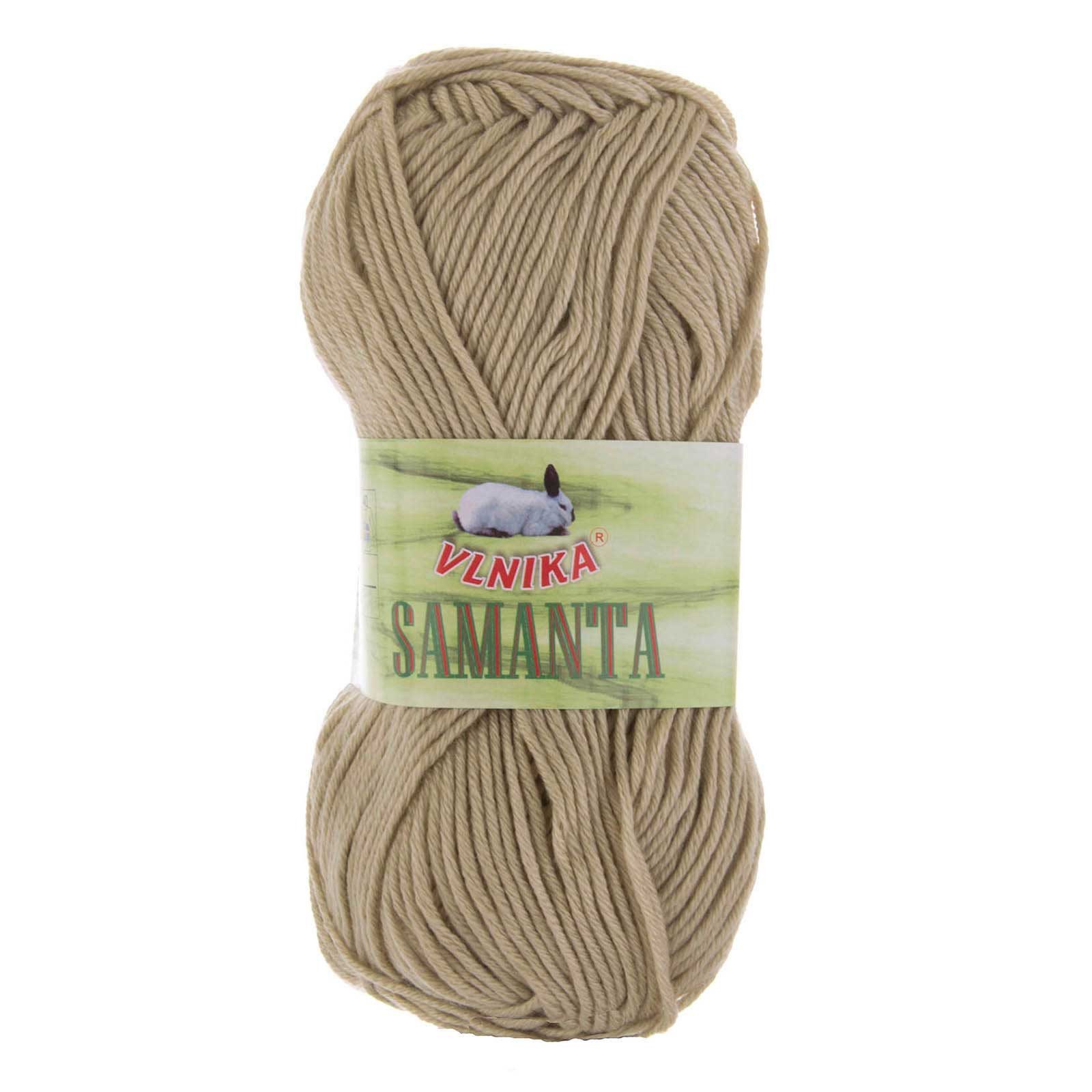 VLNIKA 10 x 50g Strickgarn Samanta Häkelwolle, 145 m, 40 beige