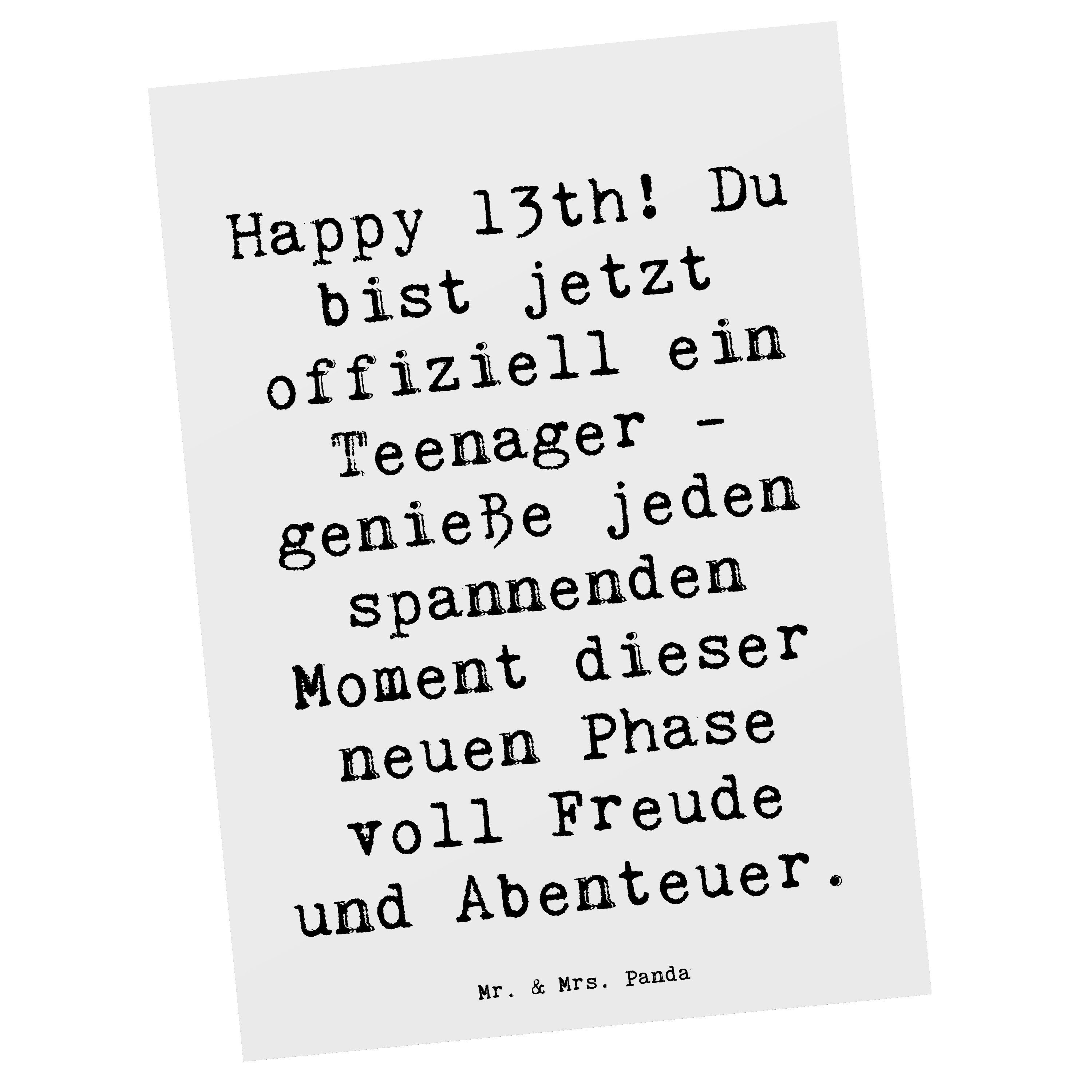 mr-mrs-panda-postkarte-spruch-13-geburtstag-bildkarte