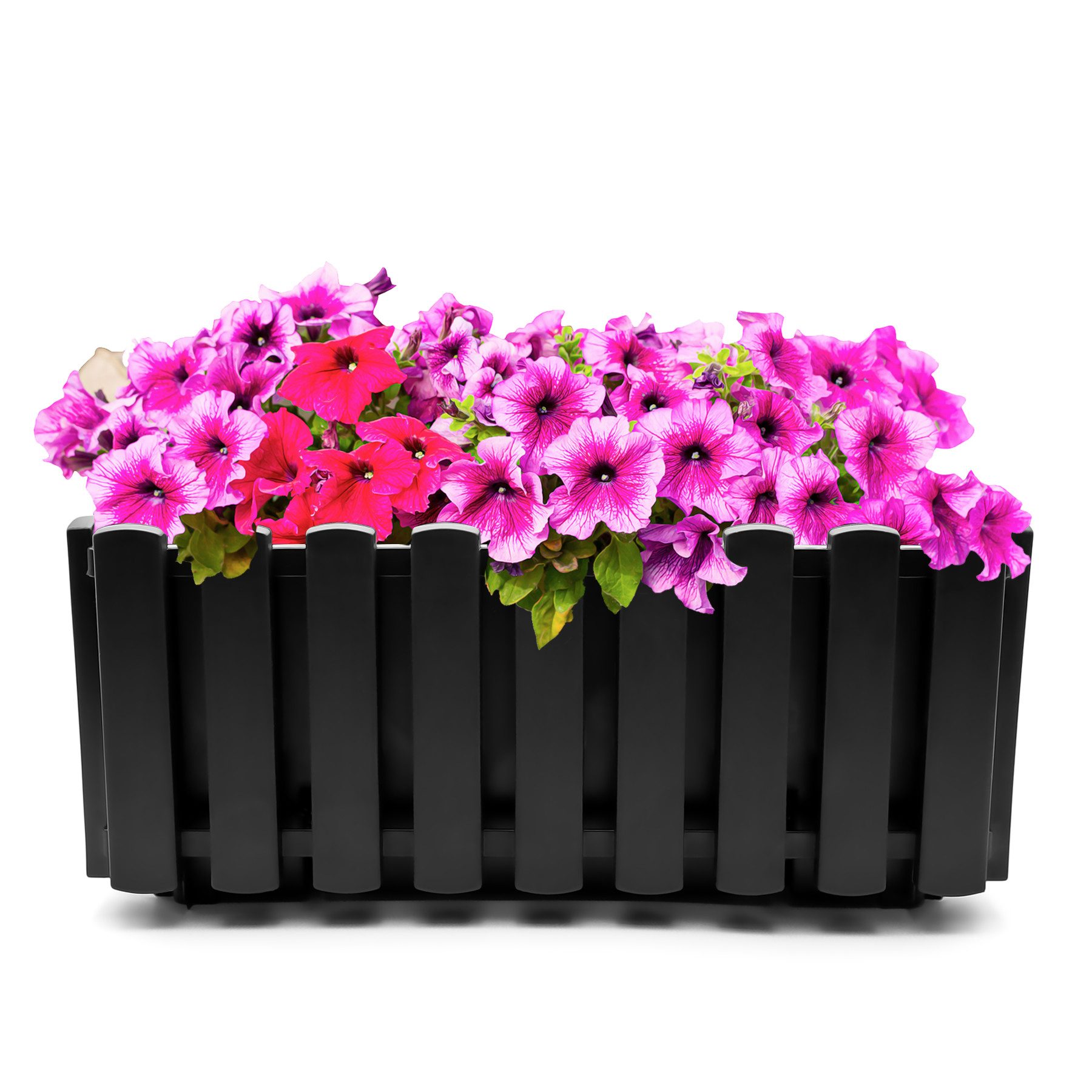 BigDean Balkonkasten Balkonkasten Lattenzaun Optik in Anthrazit - 40 cm (1 St)