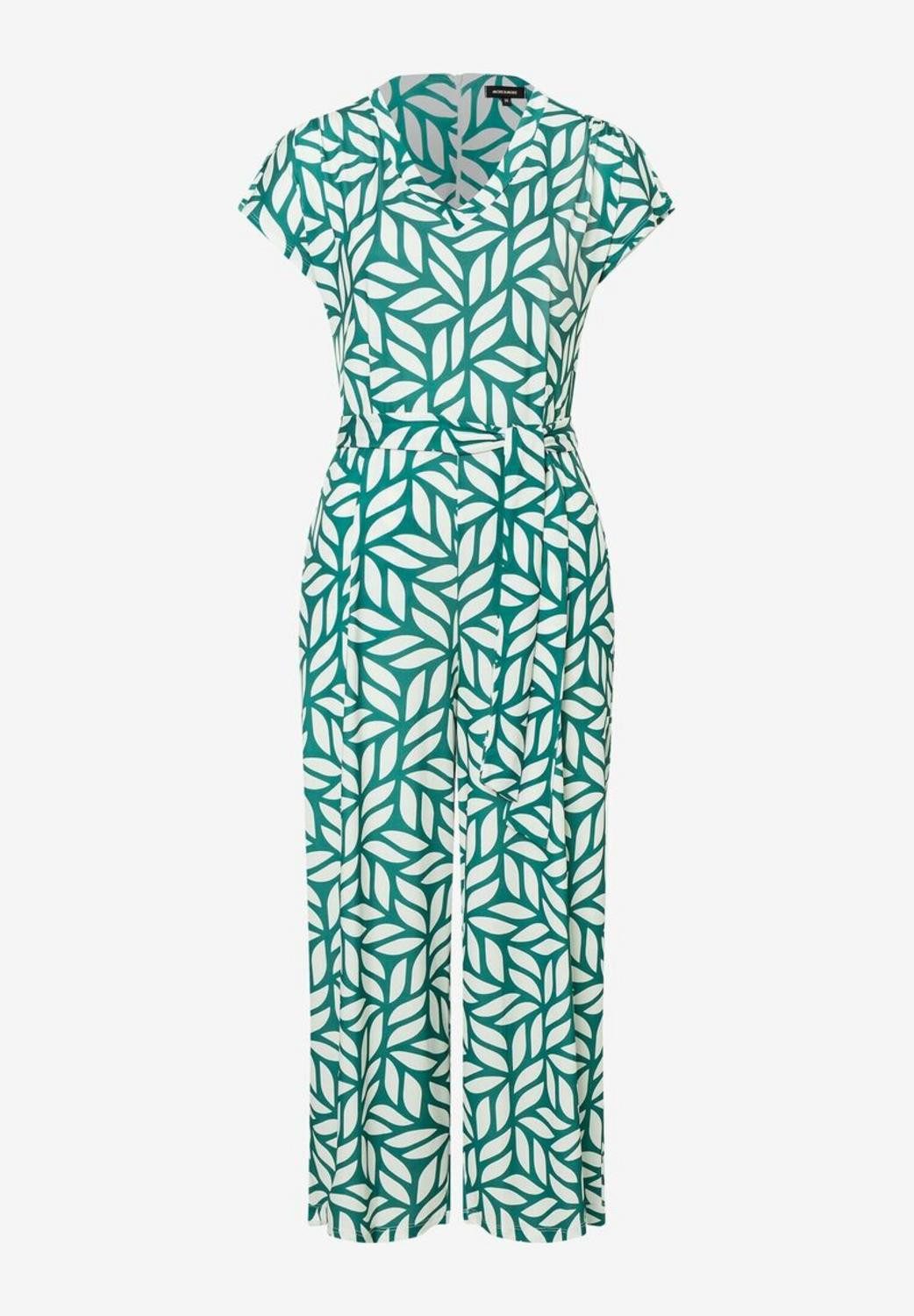 MORE&MORE Sommerkleid Printed Slinky Jumpsuit, graphical leaf print summergarden g