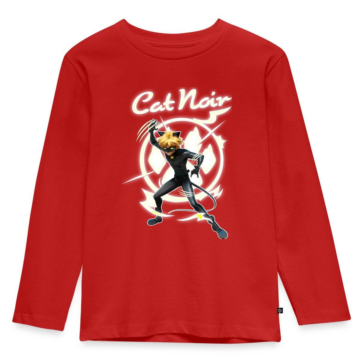 T-Shirt Miraculous Cat Noir Adrien Superheld Kinder Premium Langarmshirt