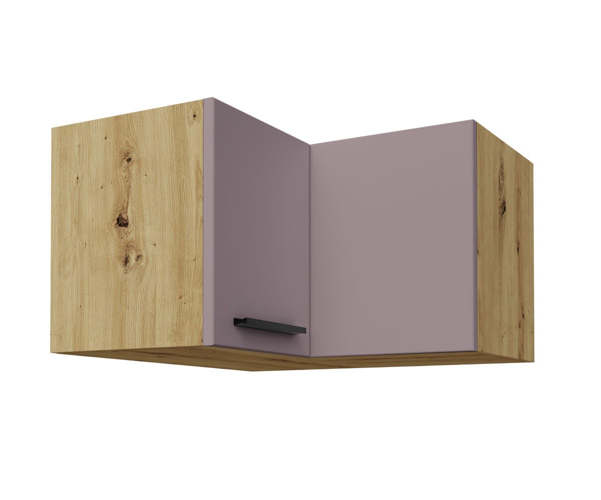 Feldmann-Wohnen Eckhängeschrank Bonn (W12/60/36, 2-türig, innen 1 Fach, 1-St., moderne Optik, MDF Fronten) Eiche Artisan / rosé kupfer matt