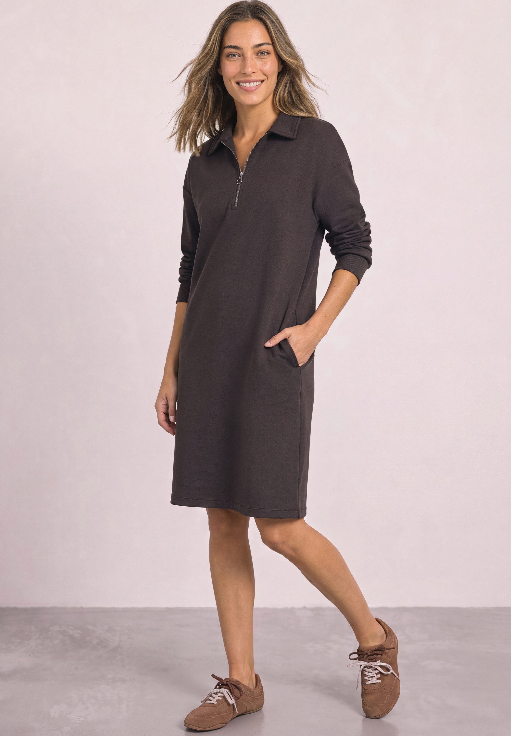 STREET ONE Sweatkleid mit Eingrifftaschen