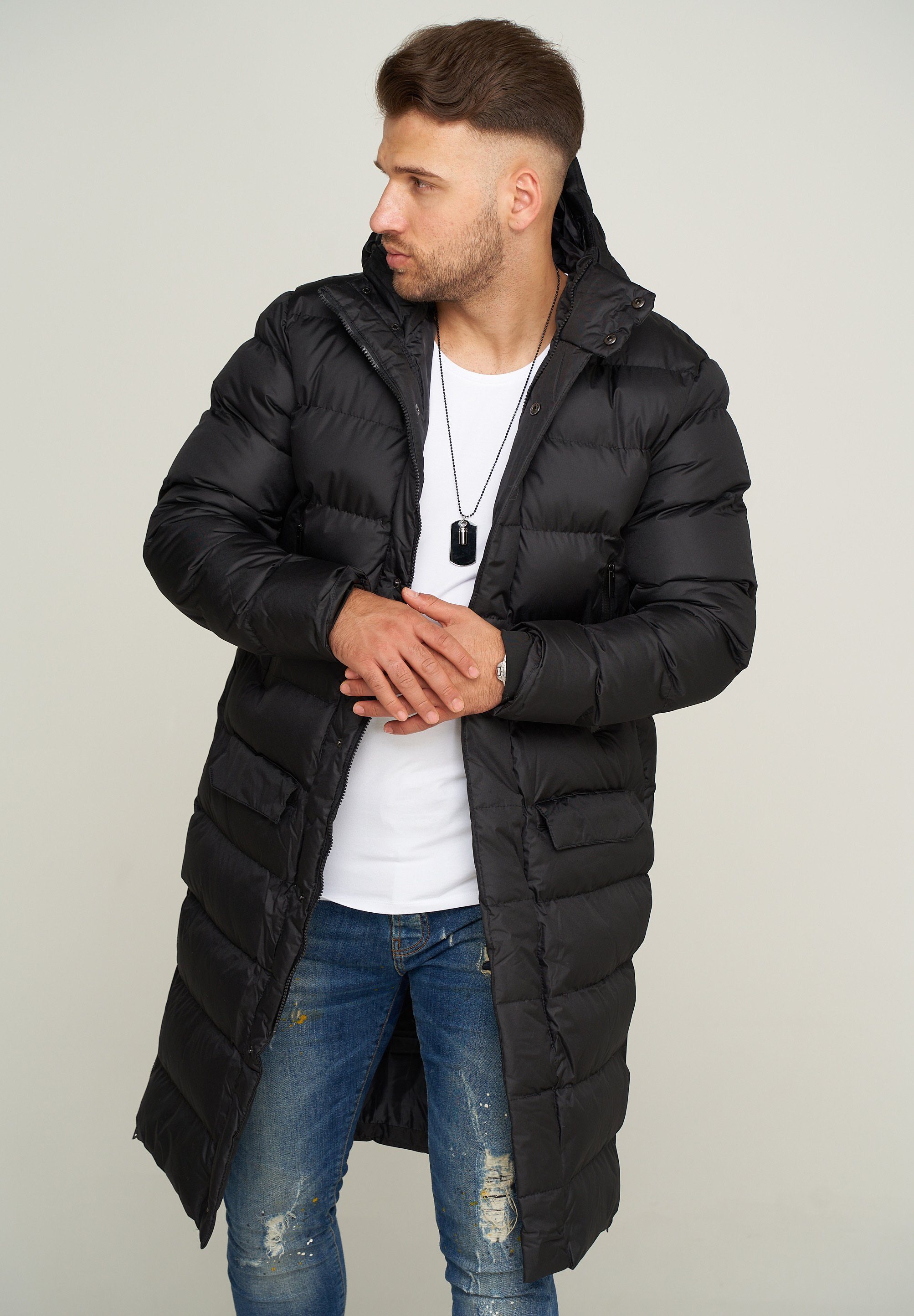 SOULSTAR Parka mit Kapuze als Winterjacke - Langer Steppmantel S2JURGA Herr günstig online kaufen