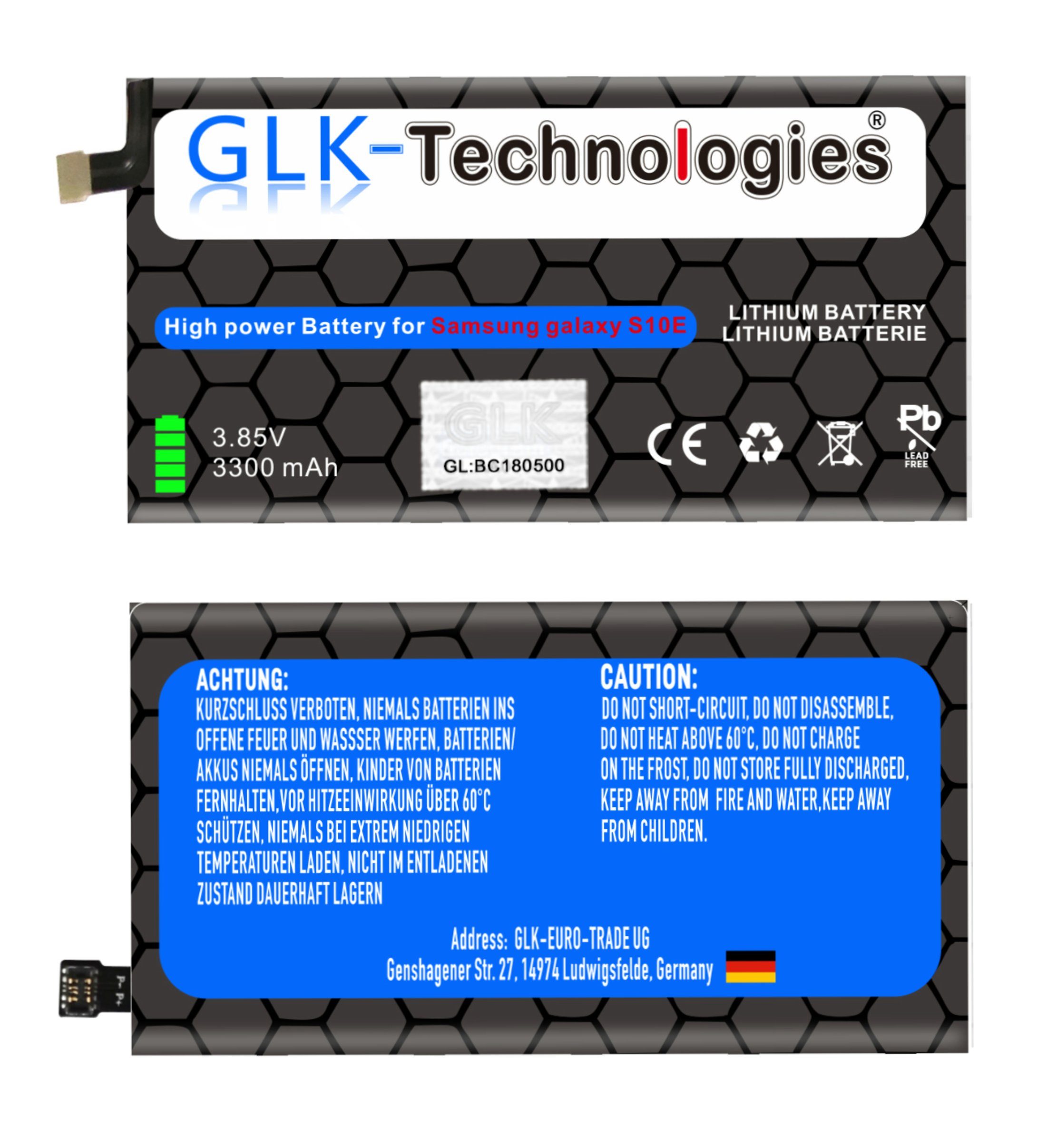 EB-BG970AB Smartphone-Akku (3,85 Power mit Ersatzakku Ohne GLK-Technologies Set Samsung High mAh G970F V) S10e Galaxy kompatibel 3300