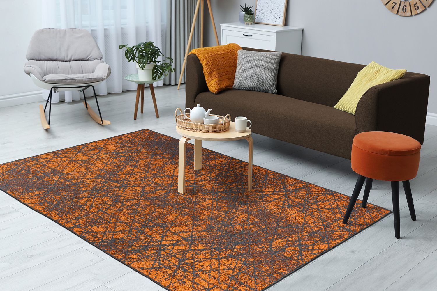 Teppich Boss Teppich Flachgewebe Teppich Klara 225 - Orange, rechteckig, Höhe: 8 mm