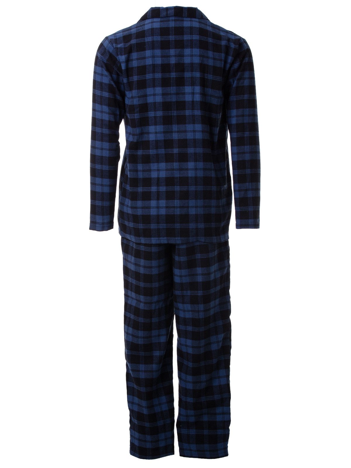 Henry Terre Pyjama Kent Langarm - Karo Look Hemdkragen durchgeknöpft Tartan Holzfäller – Bild 3 von 5