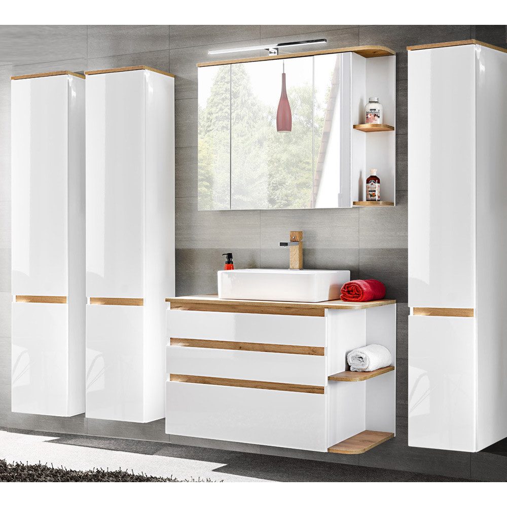 Lomadox Badmöbel-Set CAMPOS-56, (Spar-Set, 7-St), weiß günstig online kaufen
