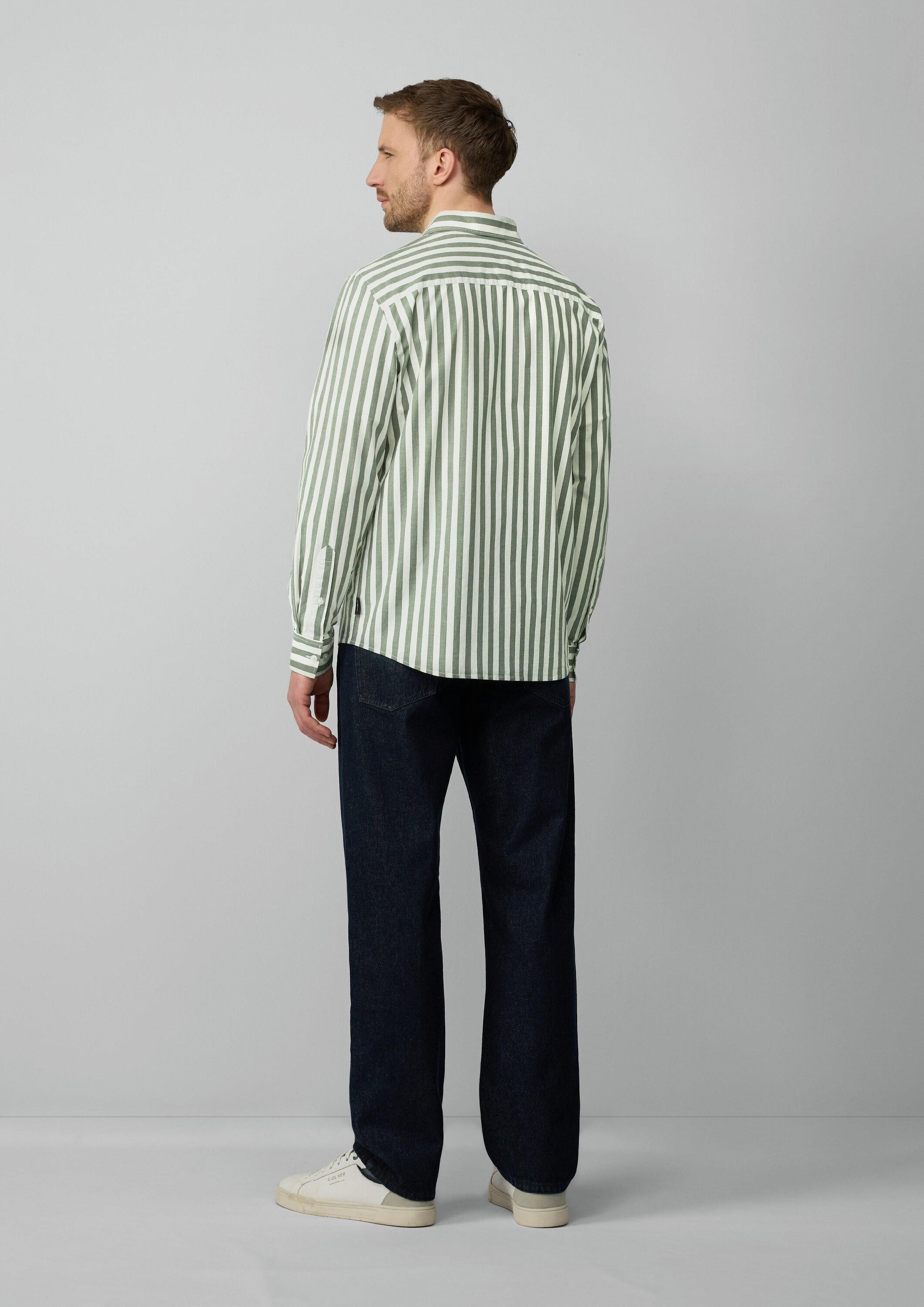 s.Oliver Langarmhemd Hemd Regular Fit: Gestreiftes Langarmhemd aus Baumwollstretch