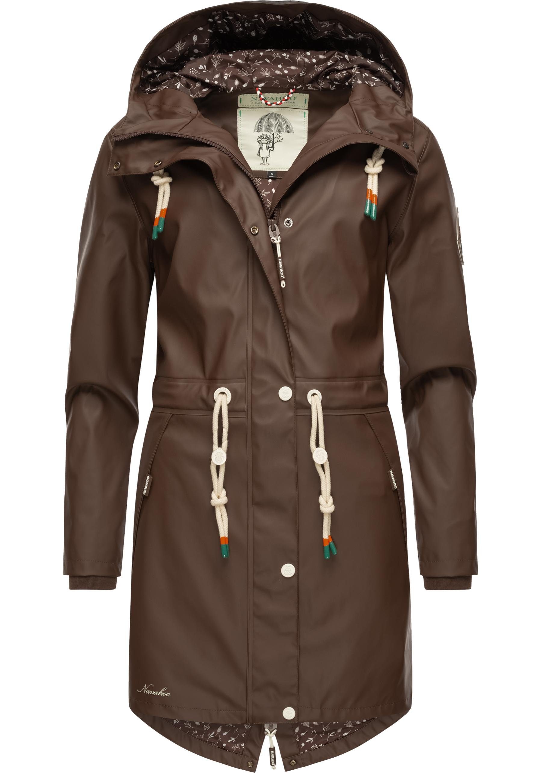 Damen Regenjacke dunkelbraun Tropical Outdoor Navahoo Regenmantel Stormoo modischer