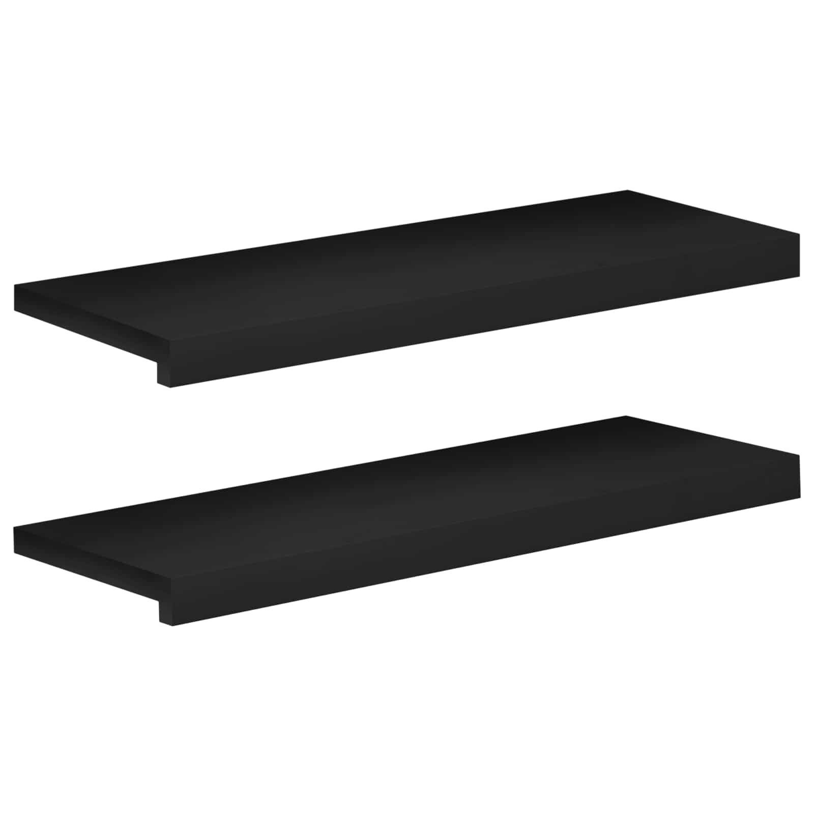 vidaXL Fensterbank Fensterbänke 2 stk. Schwarz 80 x 25 x 2 cm Massivholz Buche
