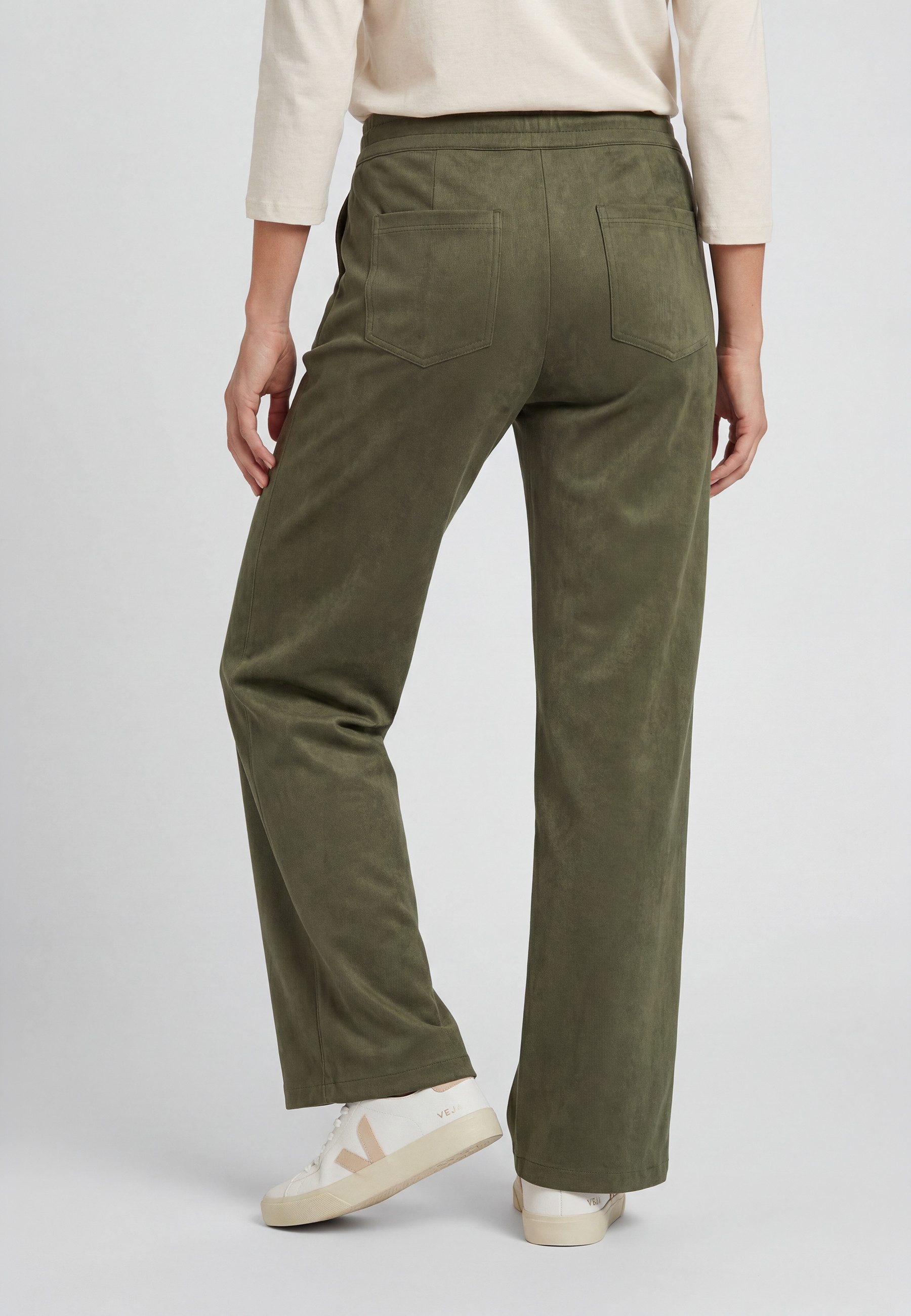 Olsen Stoffhose in Faux-Suede-Optik mit elastischem Bund – Bild 2 von 5