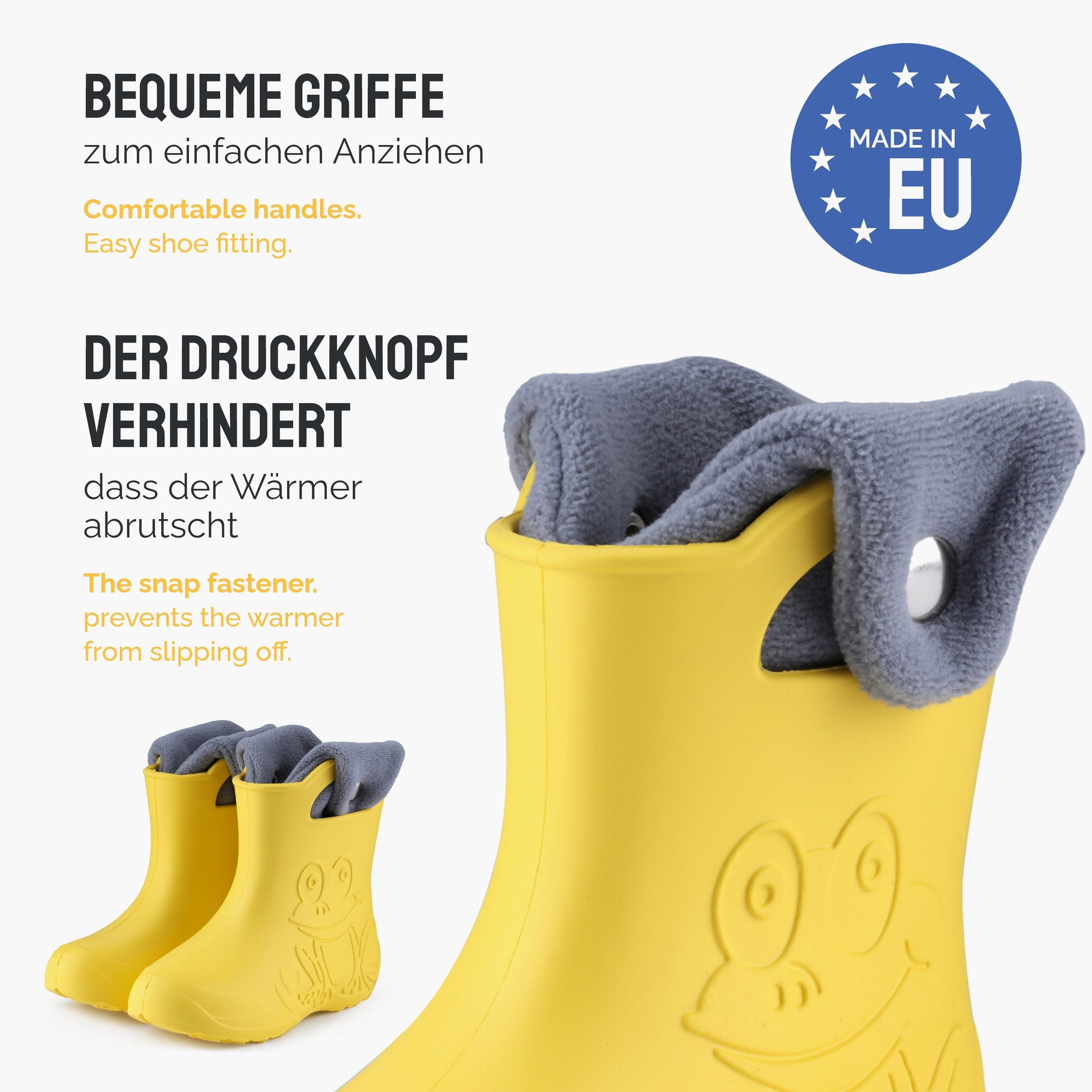 Ladeheid EVA Regenschuhe mit herausnehmbares Innenfutter LA-CA-04 Gummistiefel Kinder gefüttert und federleicht – Bild 5 von 5