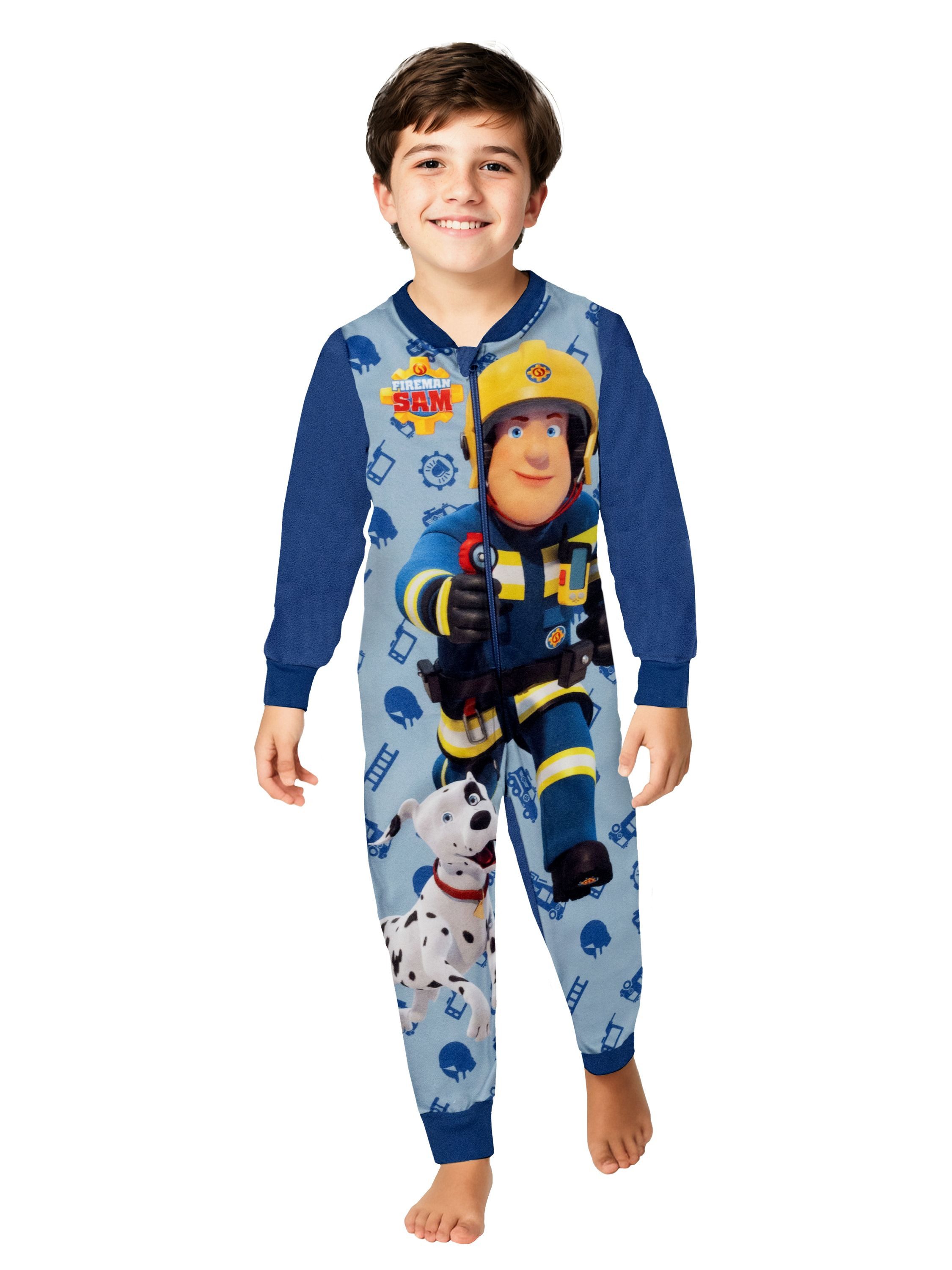 United Labels® Jumpsuit Feuerwehrmann Sam Jumpsuit Overall Pyjama Schlafanzug langarm