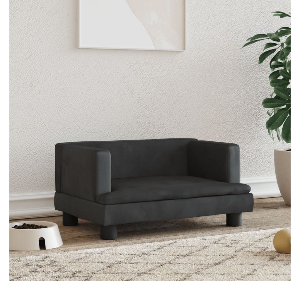 Thumbnail - vidaXL Tierbett, Hundebett Schwarz 60x40x30 cm Samt