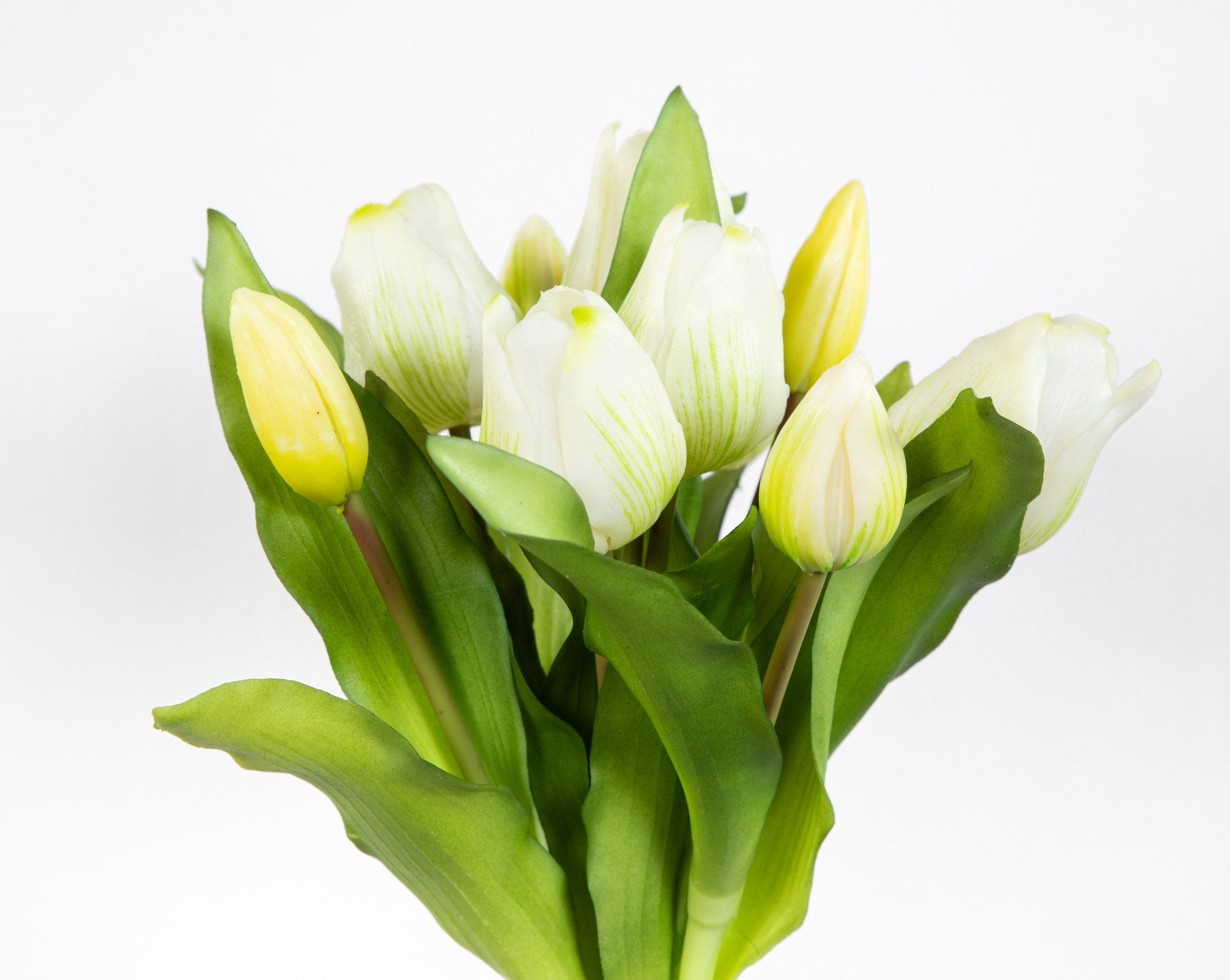 Kunstblume Tulpenbund Nature Real Touch 32x26cm mit 10 Blüten LM künstliche Tulpe, Seidenblumen Roß, Höhe 32 cm, Weiß – Bild 3 von 5
