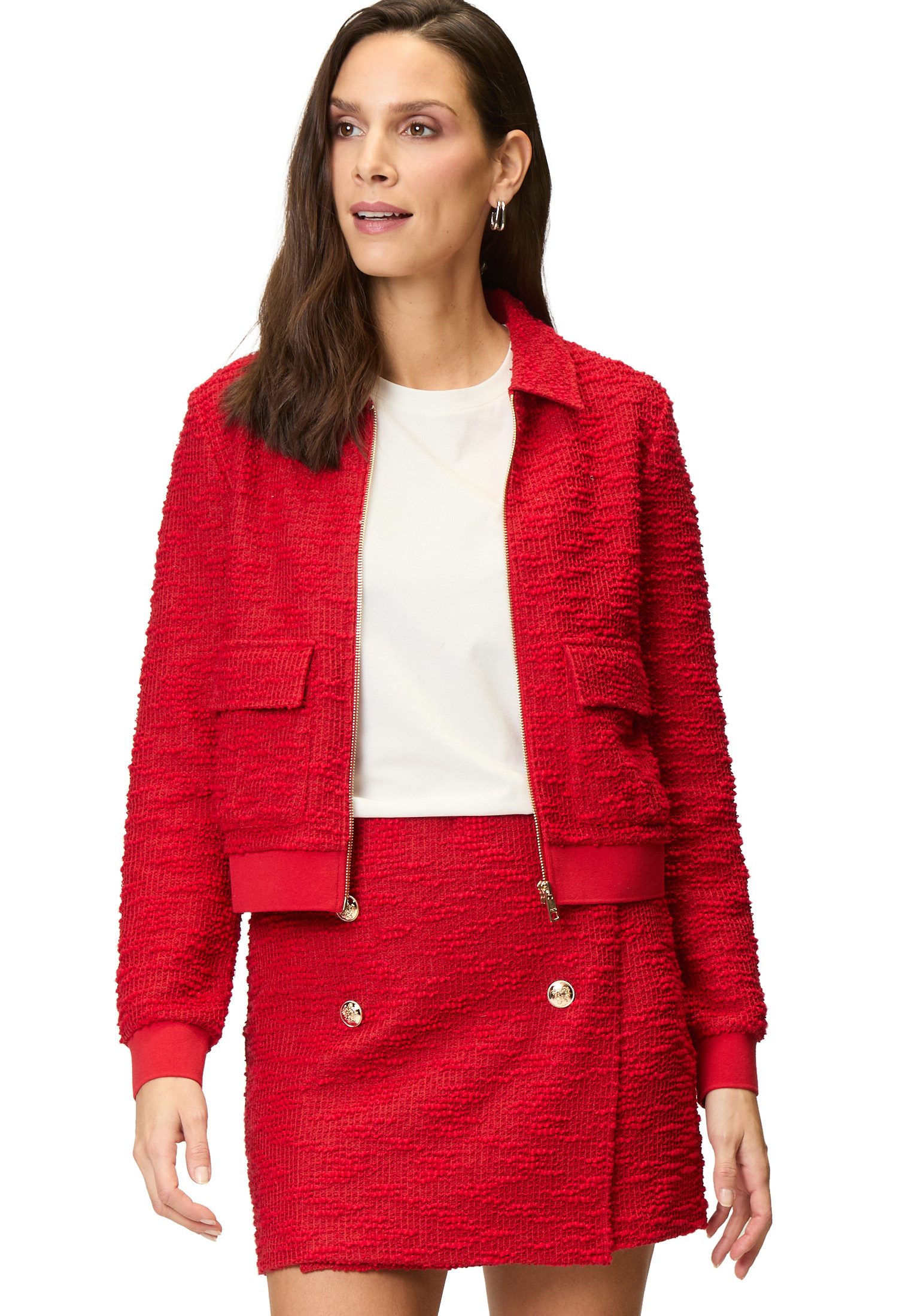 Jackenblazer zero Bouclè-Jacke mit Klappentaschen