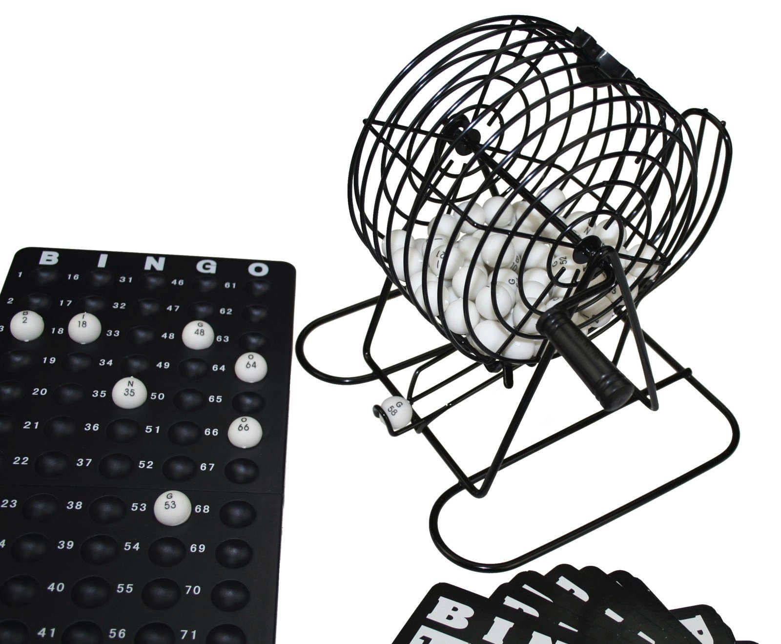 Otto Simon Spiel Bingo Spielset mit Bingotrommel, 75 Zahlen Kugeln, Spielkarten, Gesellschaftsspiel