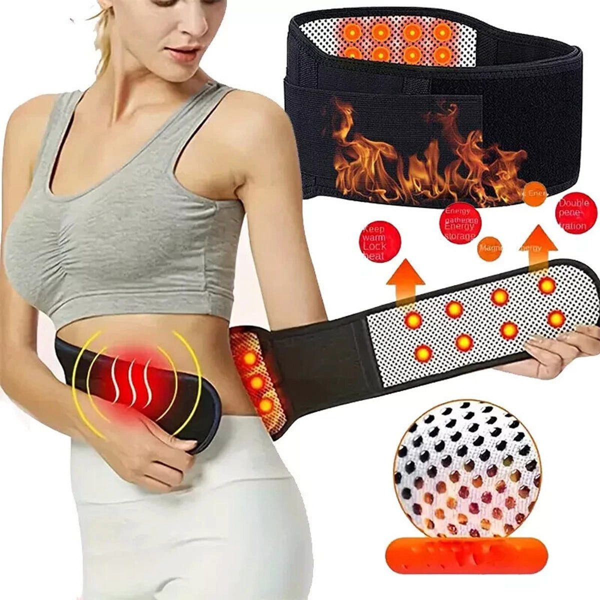 HEALTHSON Rückenbandage HeatBelt - selbstwärmender Wärmegürtel ohne Batterie