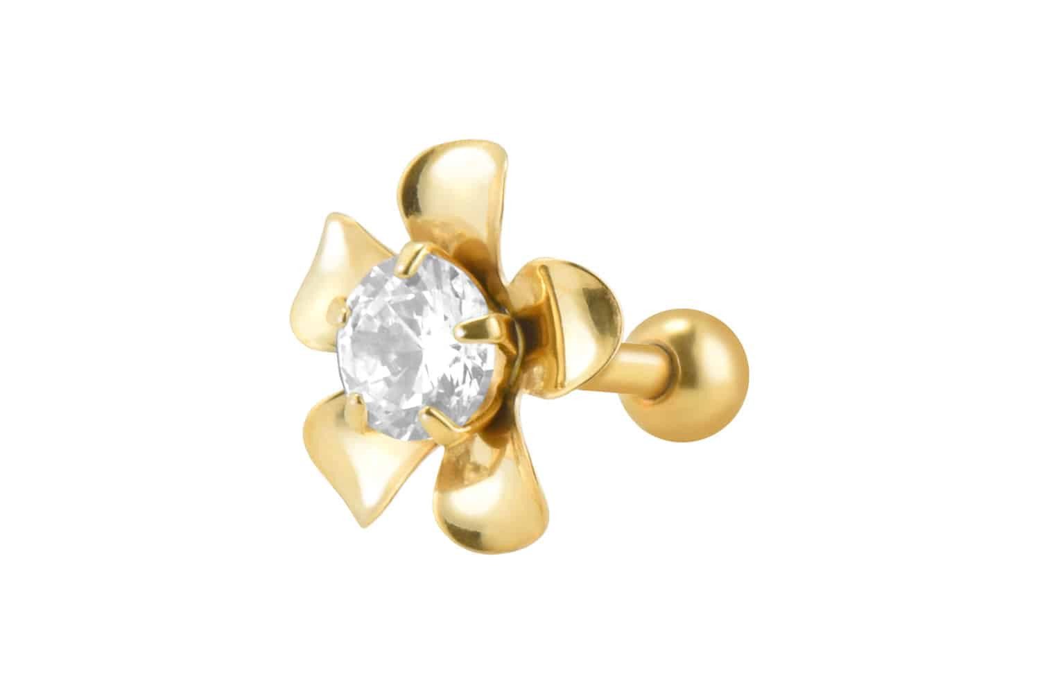 PIERCINGLINE Single-Ohrstecker Chirurgenstahl Ohrpiercing BLUME + günstig online kaufen