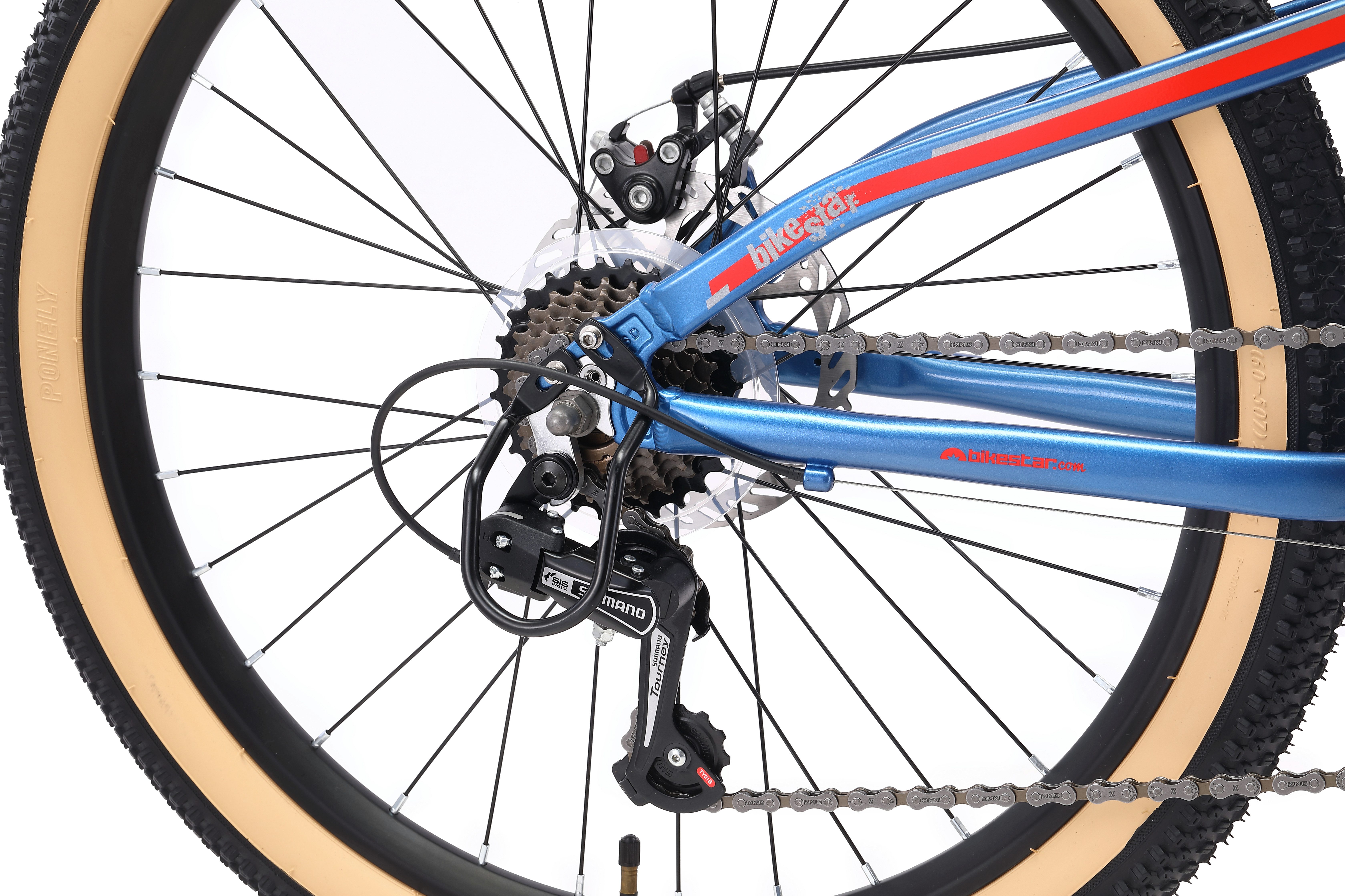 Bikestar Jugendfahrrad, 21 Gang Shimano RD-TY300 Schaltwerk, Kettenschaltung, für Damen und Herren, Kettenschaltung