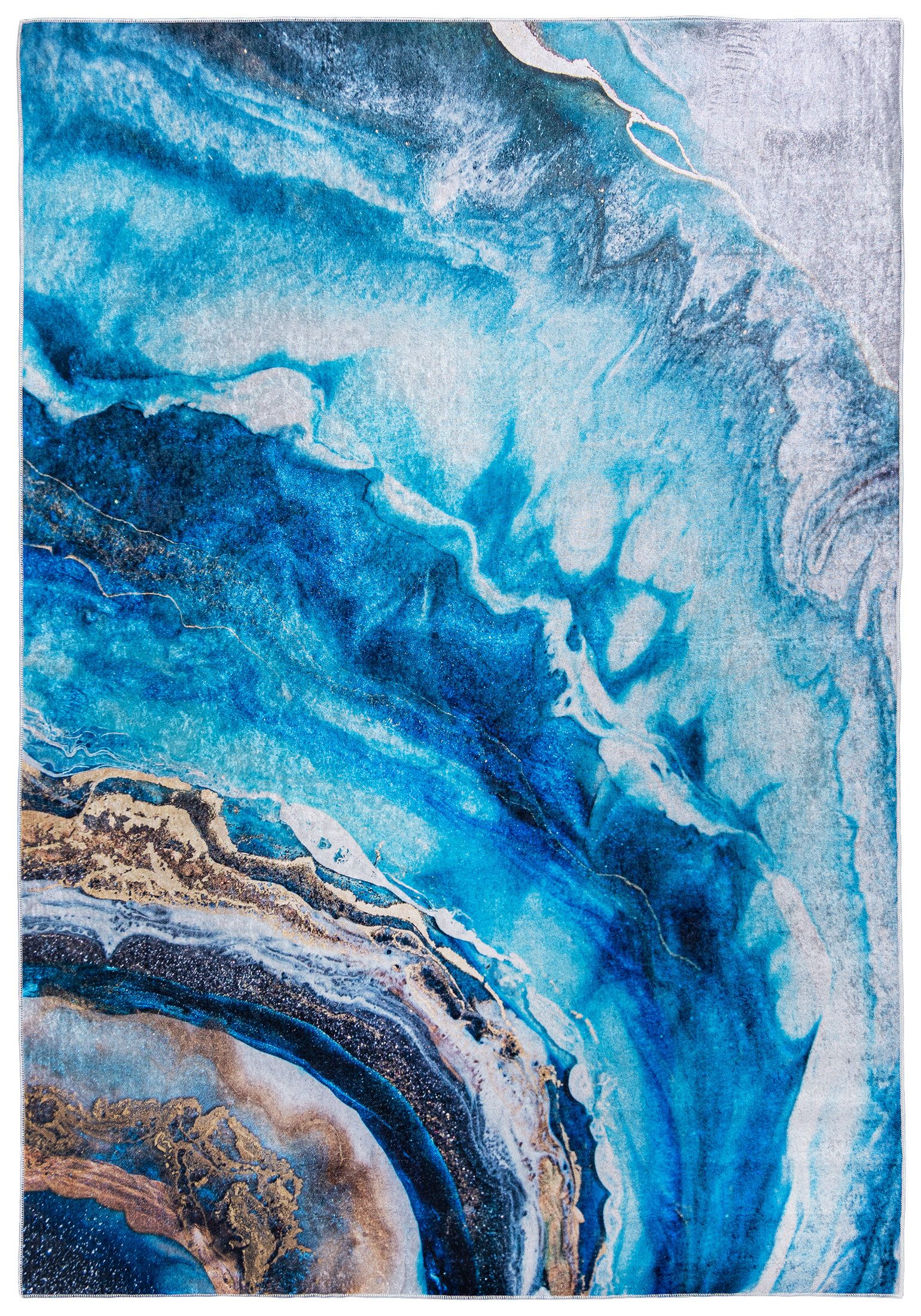 Mazovia Designteppich Modern Teppich für Wohnzimmer, Schlafzimmer, Esszimmer, 80 x 150 cm, Kurflor, Waschbar in Waschmaschine, Höhe 5 mm, Rutschfest