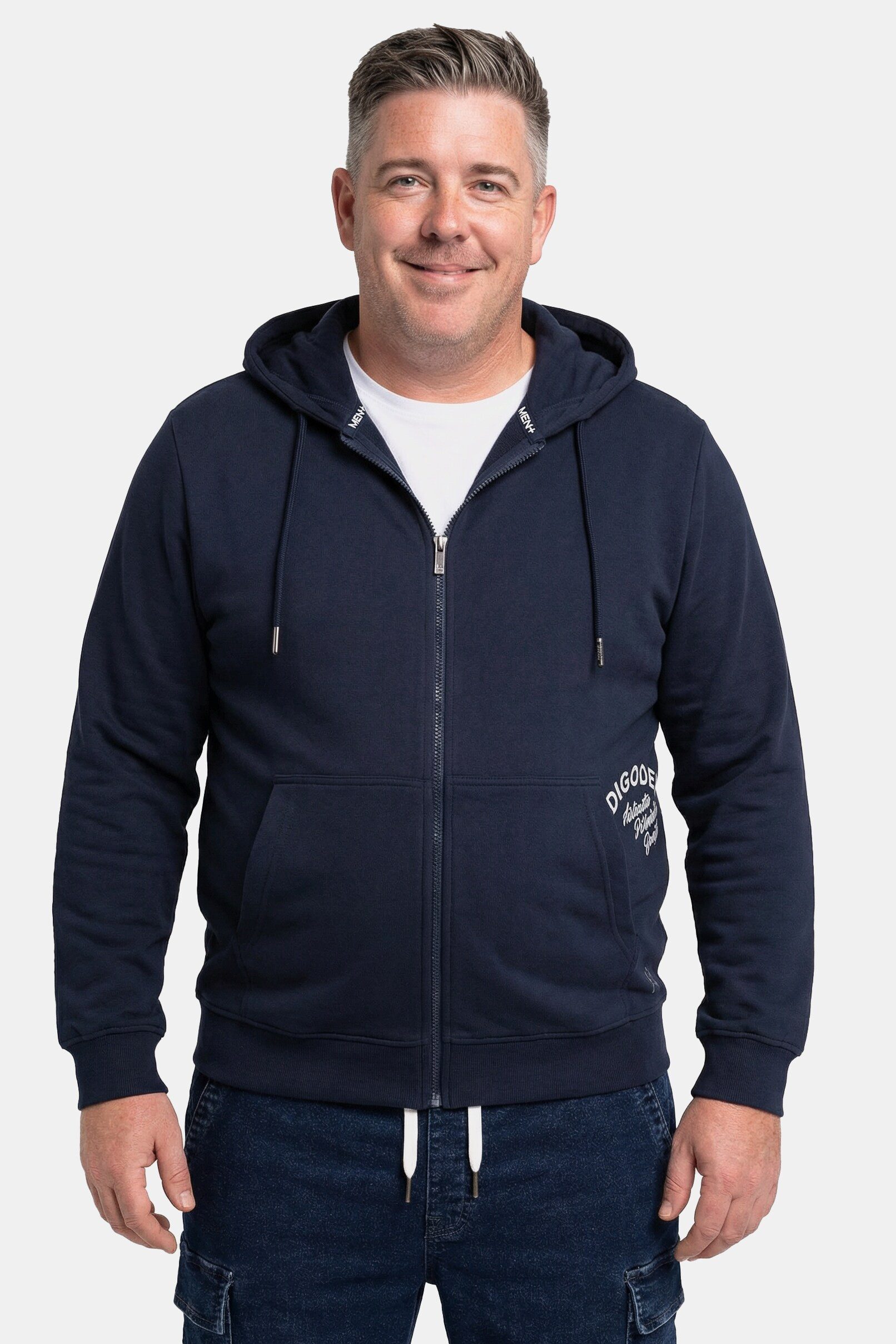 Fleecejacke Hoodiejacke Sweat Kapuze Kängurutasche
