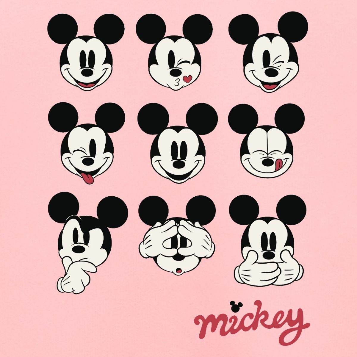 Spreadshirt Sweatshirt Mickey & Minnie Mickey Mouse Gesichtsausdrücke Kinder Premium Pullover (1-tlg)