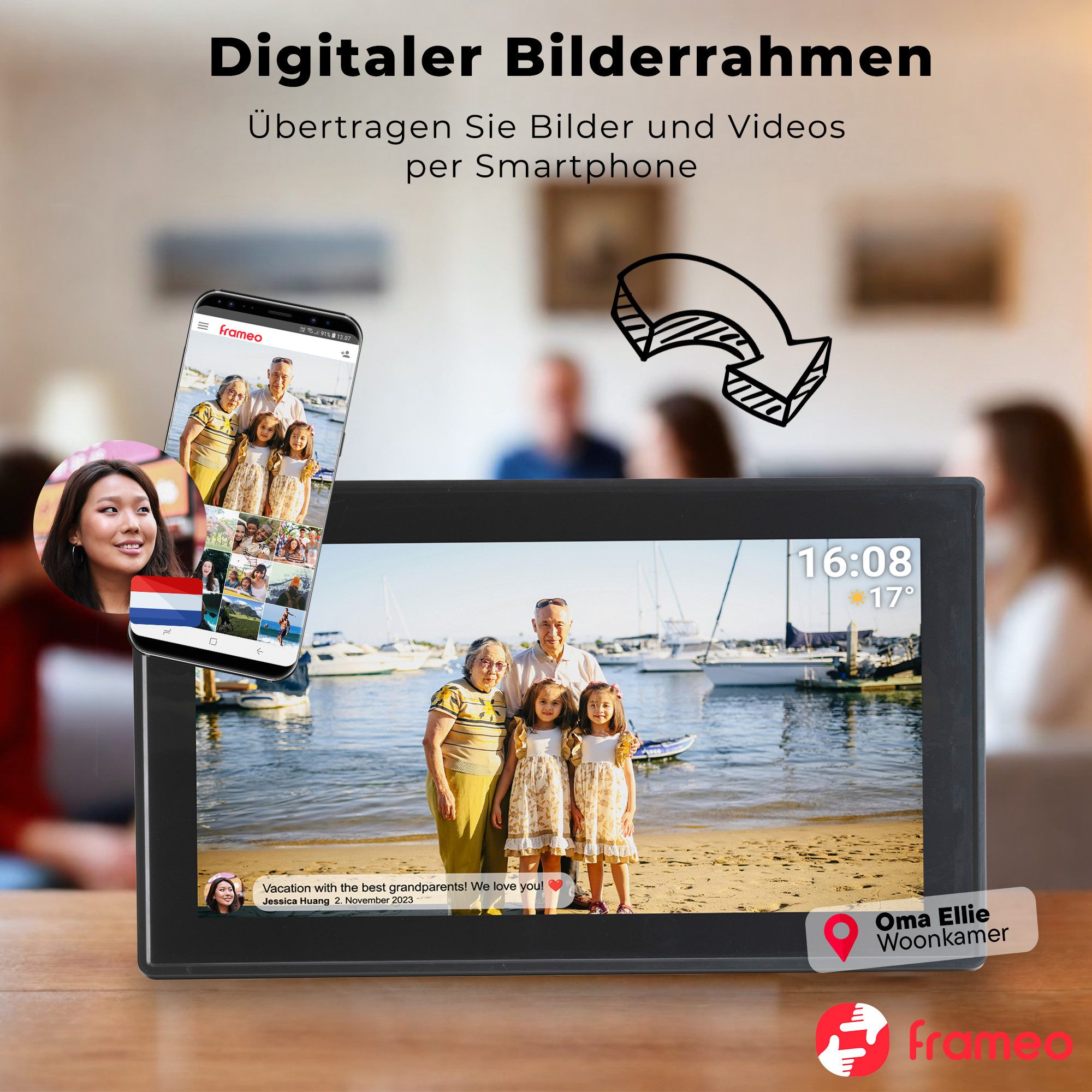 Denver PFF-1515B Digitaler Bilderrahmen (39.62 cm/15.6 günstig online kaufen