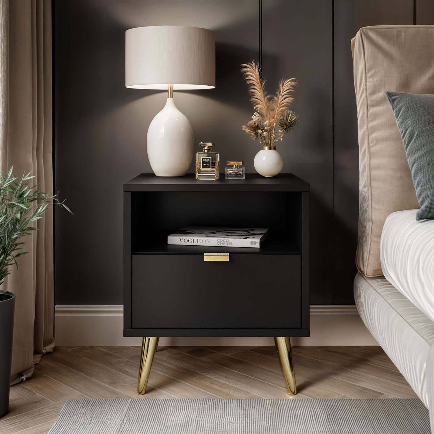 Lookway Nachttisch ALDO mit LED-Beleuchtung (1x Nachttisch), Breite: 38 cm günstig online kaufen