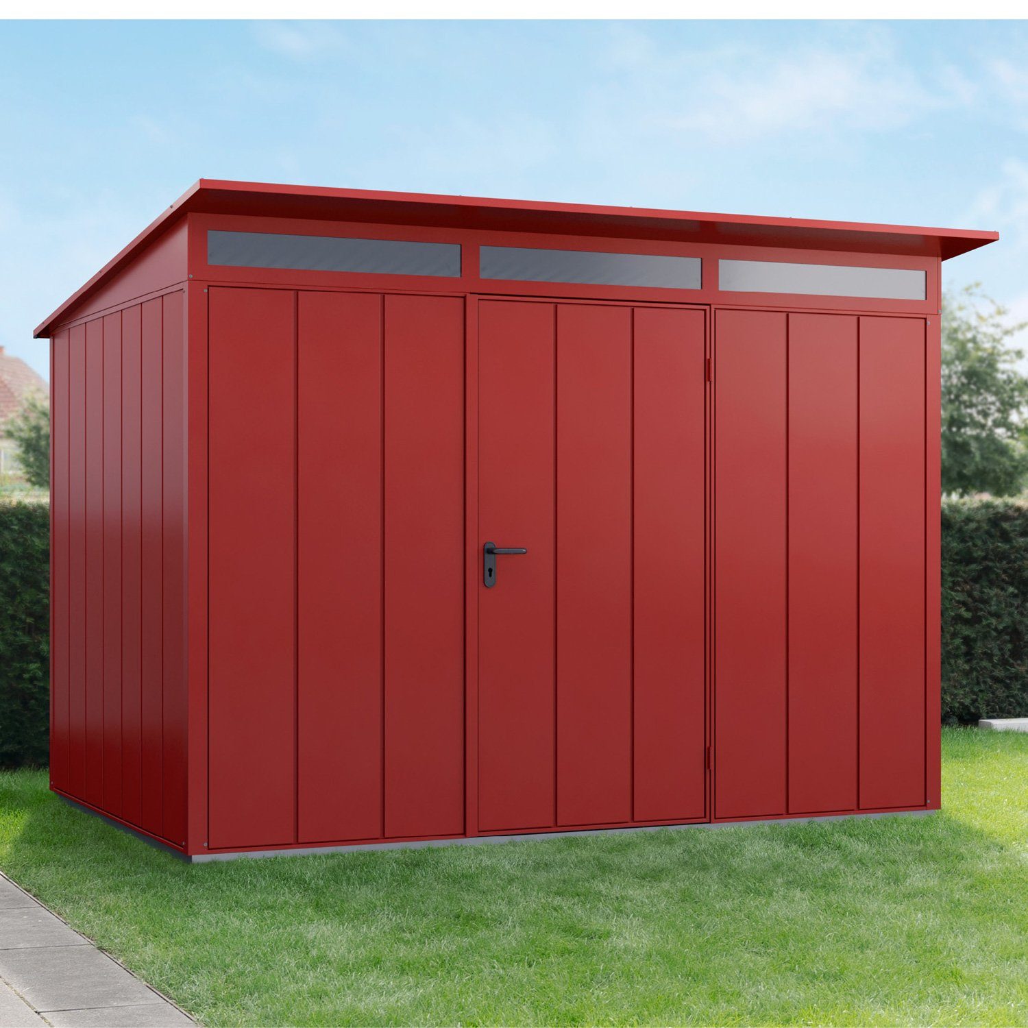 Hörmann Ecostar Gerätehaus MetallGerätehaus Elegant mit Pultdach Typ 3