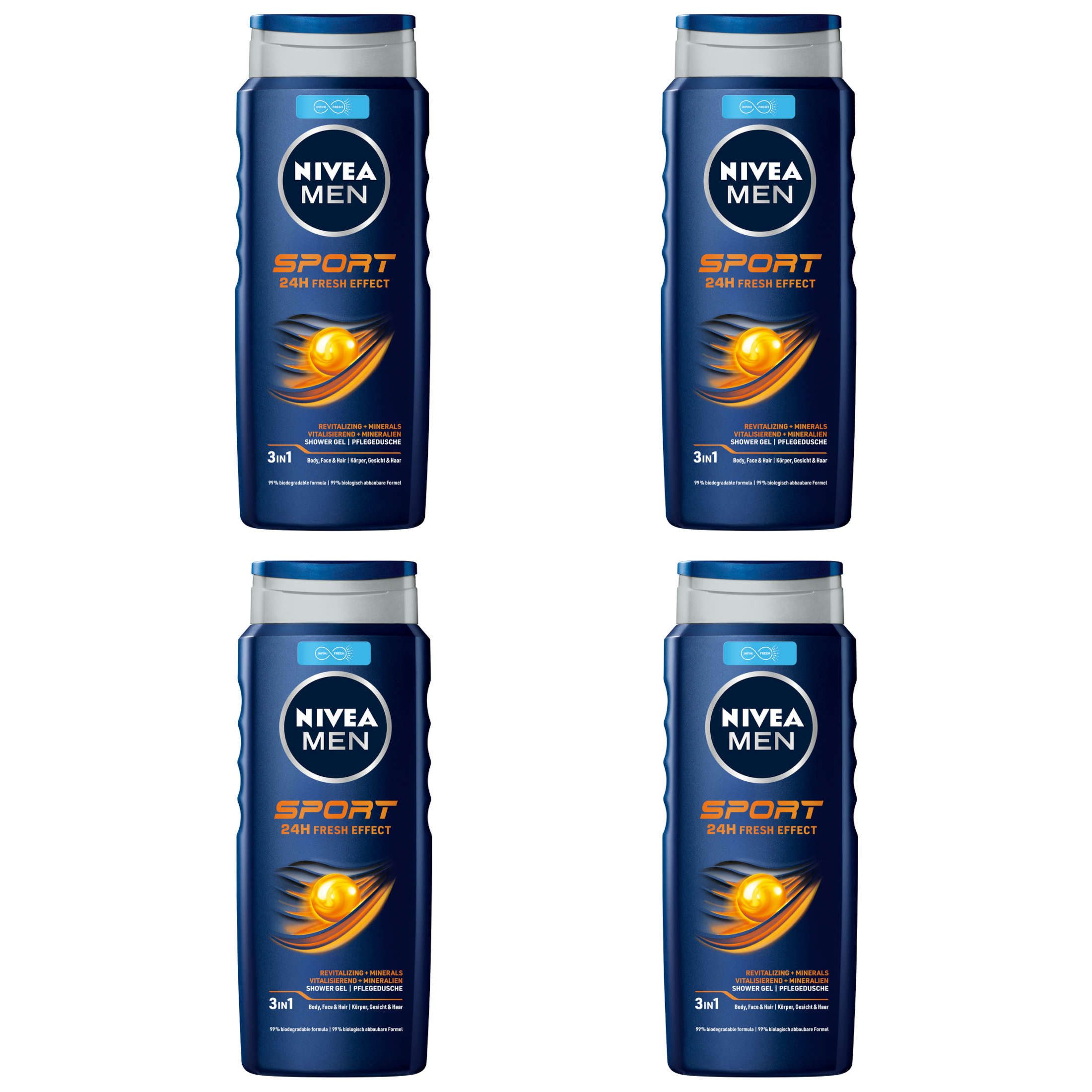 Duschgel Pflegedusche Sport 3in1 vitalisierend erfrischend 4 x 500 ml