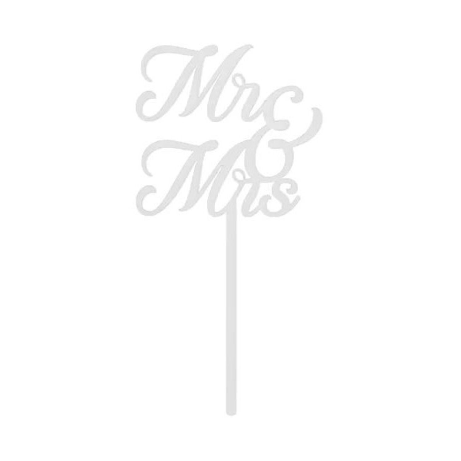 partydeco Dekoobjekt Tortendeko 'Mr&Mrs' Weiß, 16,5 cm