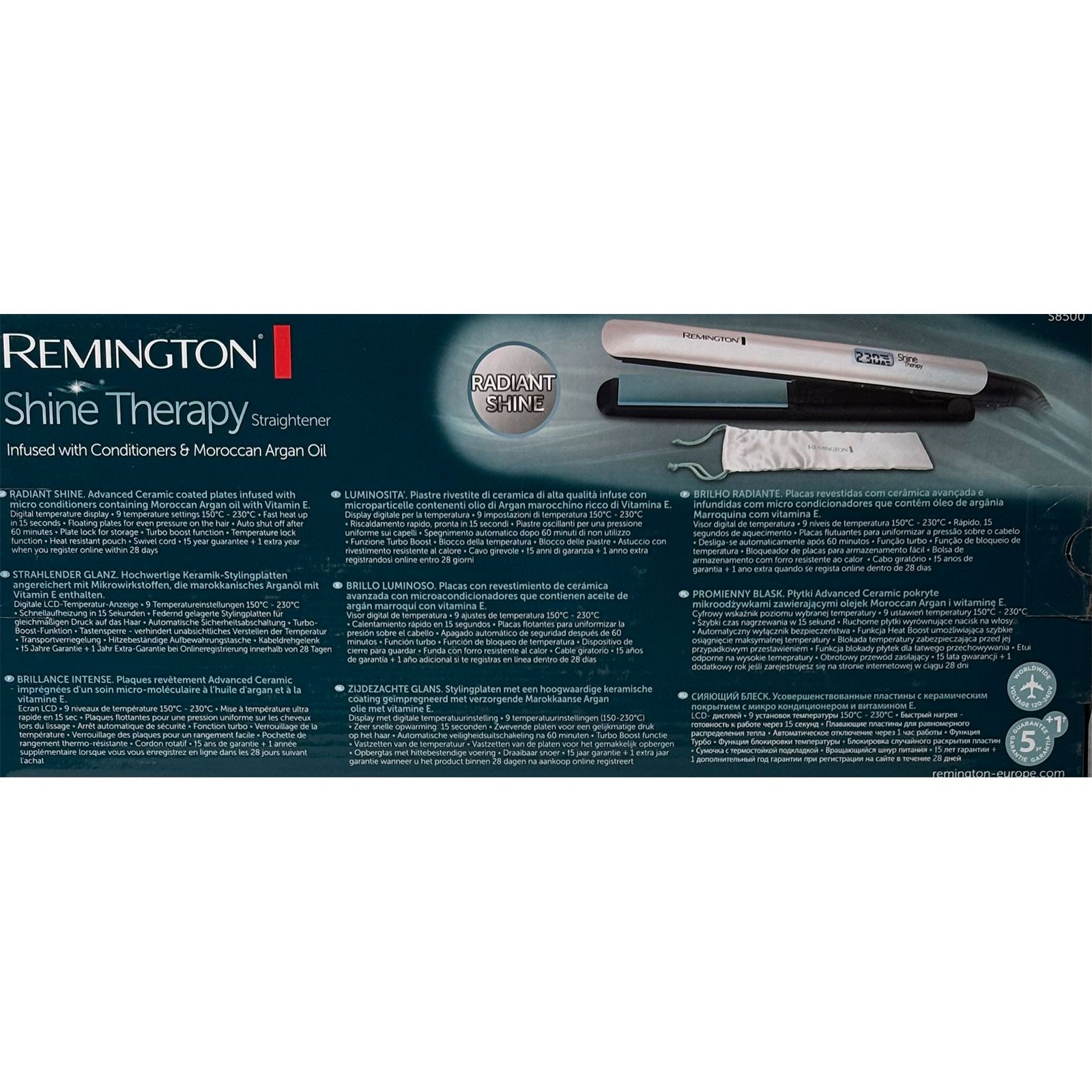 Remington Glätt- und Lockenstab S 8500 Shine Therapy, Keramikbeschichtung, LCD-Display,Temperatureinstellung 150-230°C