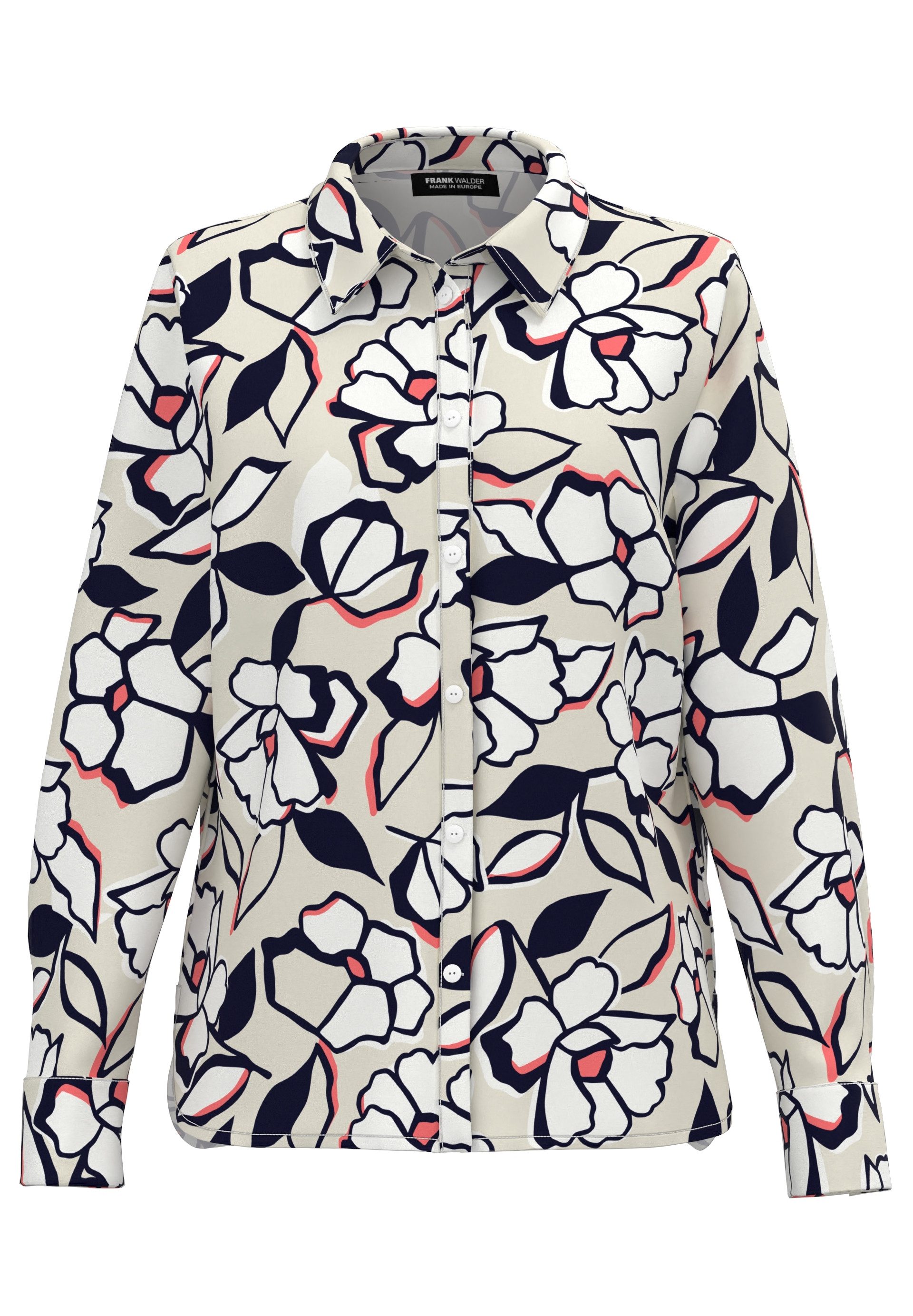 FRANK WALDER Klassische Bluse mit modernem Print günstig online kaufen