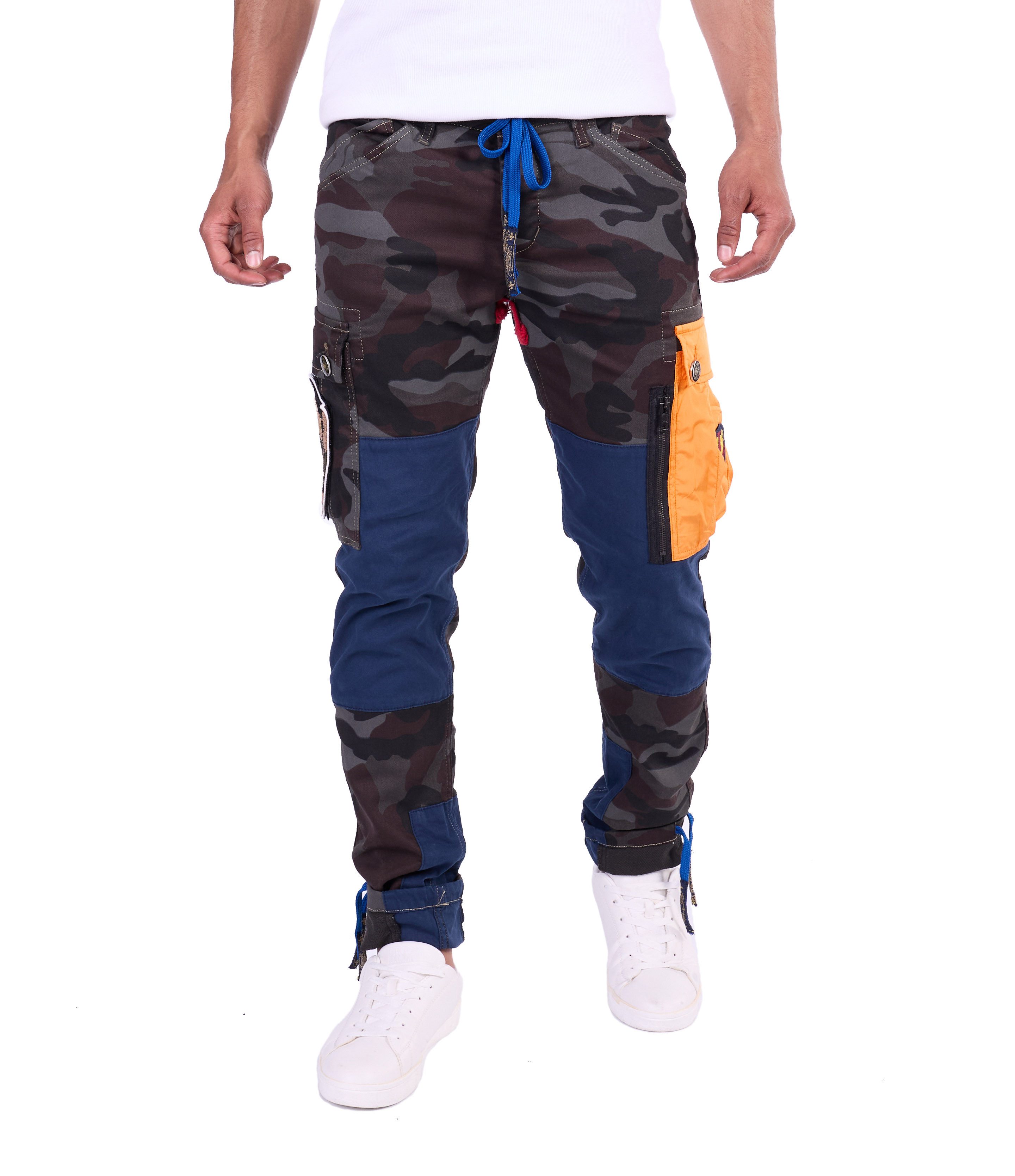 KINGZ Slim-fit-Jeans Herren Designer Camouflage Cargohose günstig online kaufen