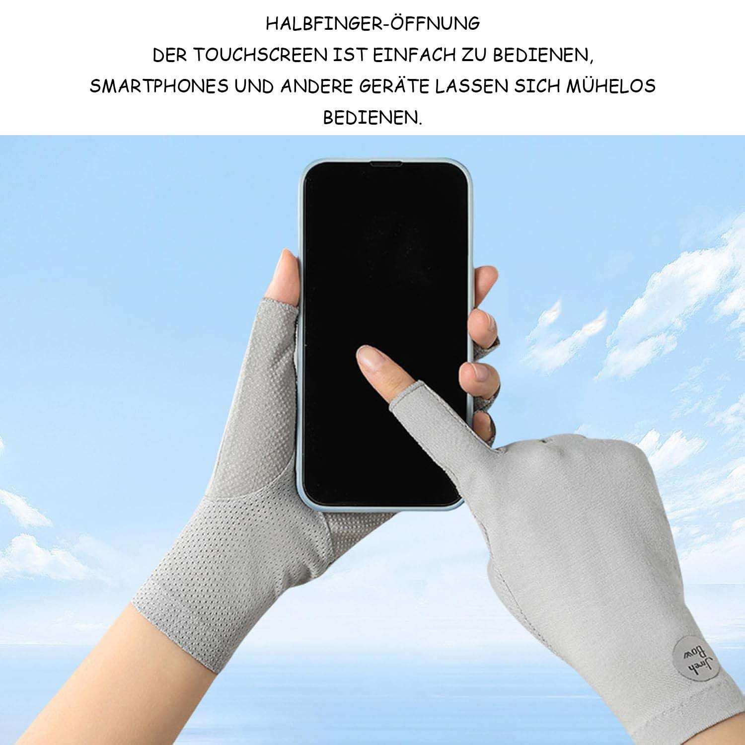 Oemmn Fahrradhandschuhe Damen UV Sonnenschutz Handschuhe, Sommer Touchscreen
