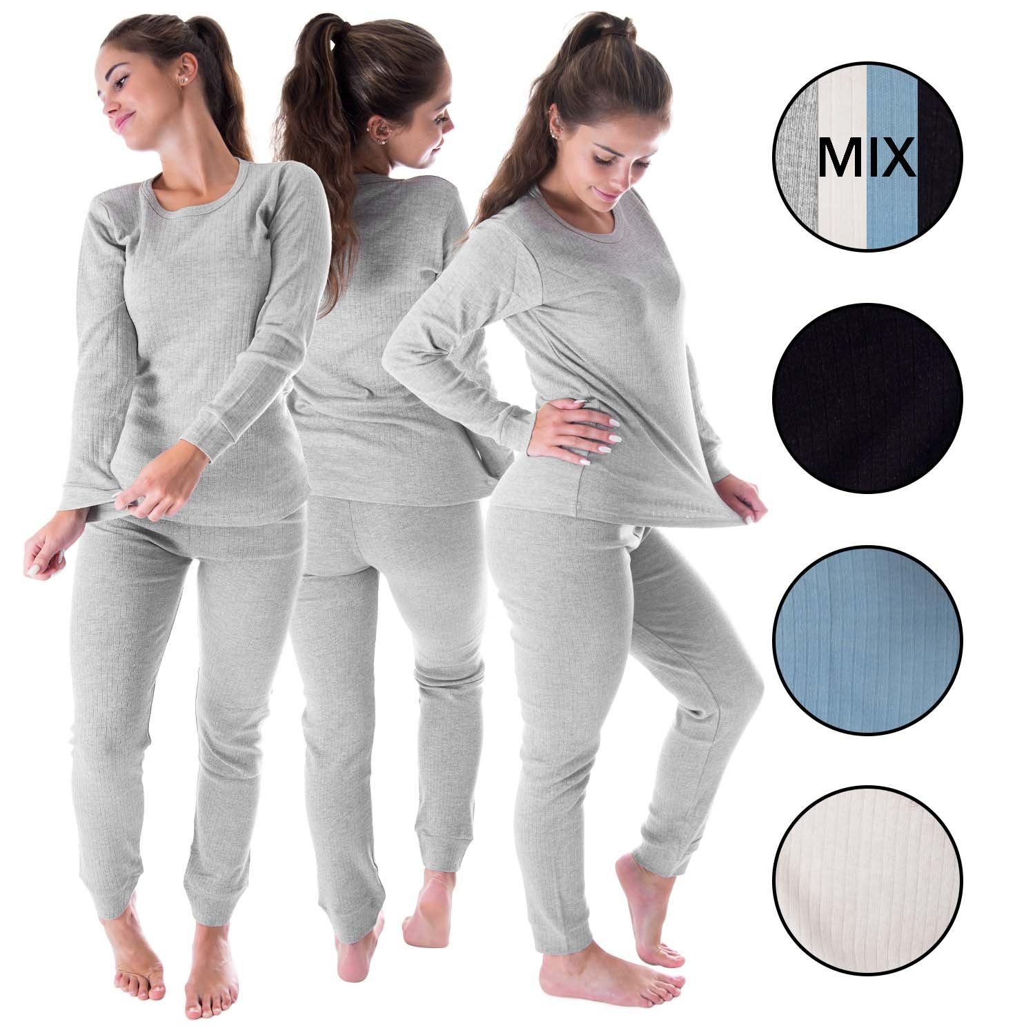 Black Snake Thermounterhemd cozy (Set, 3-St) Thermounterwäsche Set 3x Unterhemd + Unterhose Grau