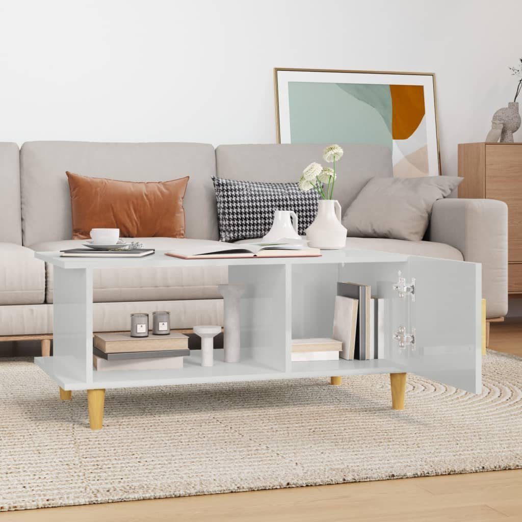 vidaXL Couchtisch Couchtisch Hochglanz-Weiß 90x50x40 cm günstig online kaufen
