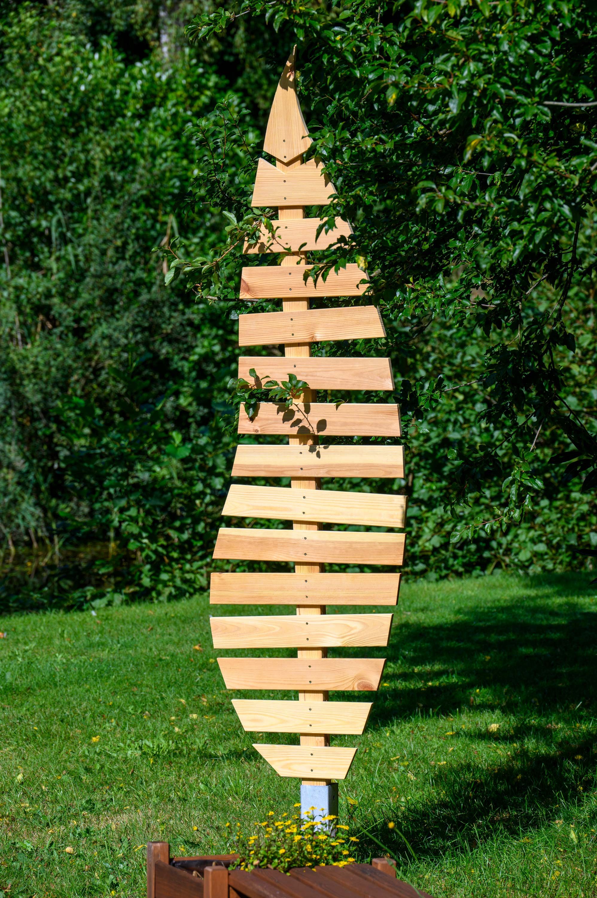 dobar Rankhilfe Großes Design-Rankgerüst "Bambus", 49 x 6 x 197 cm (L x B x H)