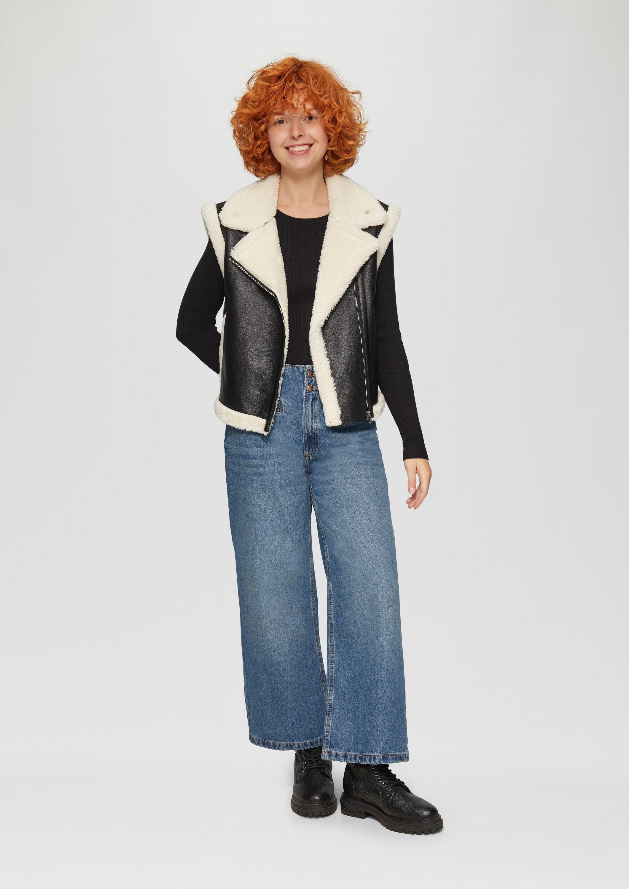 QS Weite Jeans Jeans-Hose CATIE Culotte-Jeans Catie / Slim Fit / High Rise / Wide Leg