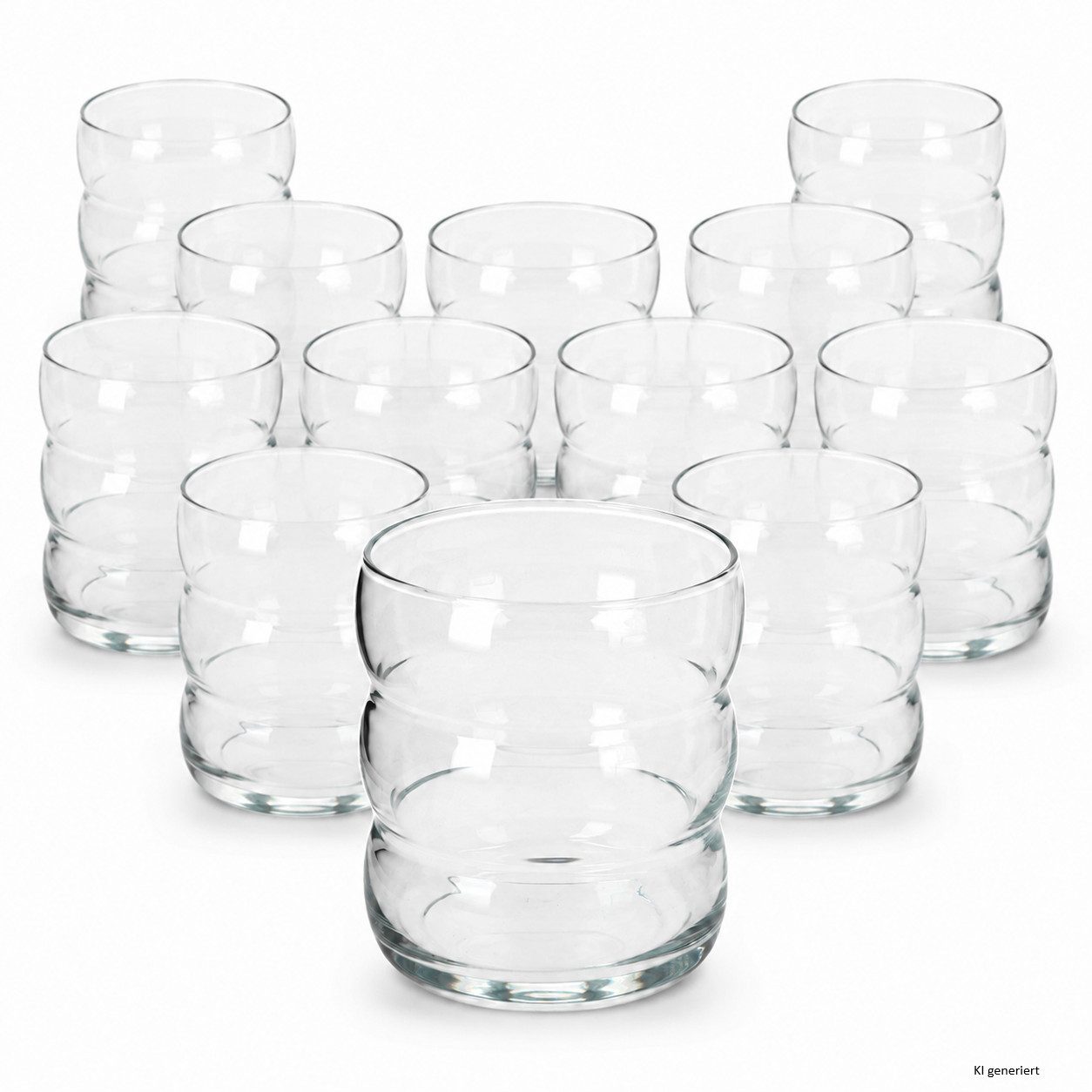 MamboCat Latte-Macchiato-Glas 12er Set Matcha Gläser 360ml Wellendesign Trinkglas Latte Cocktails, Glas – Bild 3 von 5