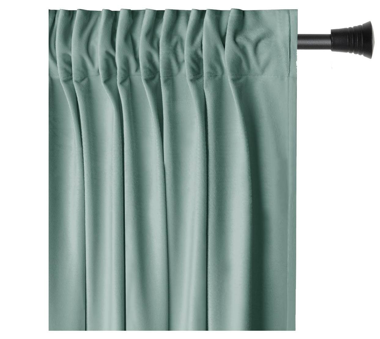 Restilo Gardine Gardine Multifunktionsband Kräuselband Vorhang Verdunkelnd Samt Textil (1 St), Kräuselband, verdunkelnd, Samt Textilien, mit Raffhalter