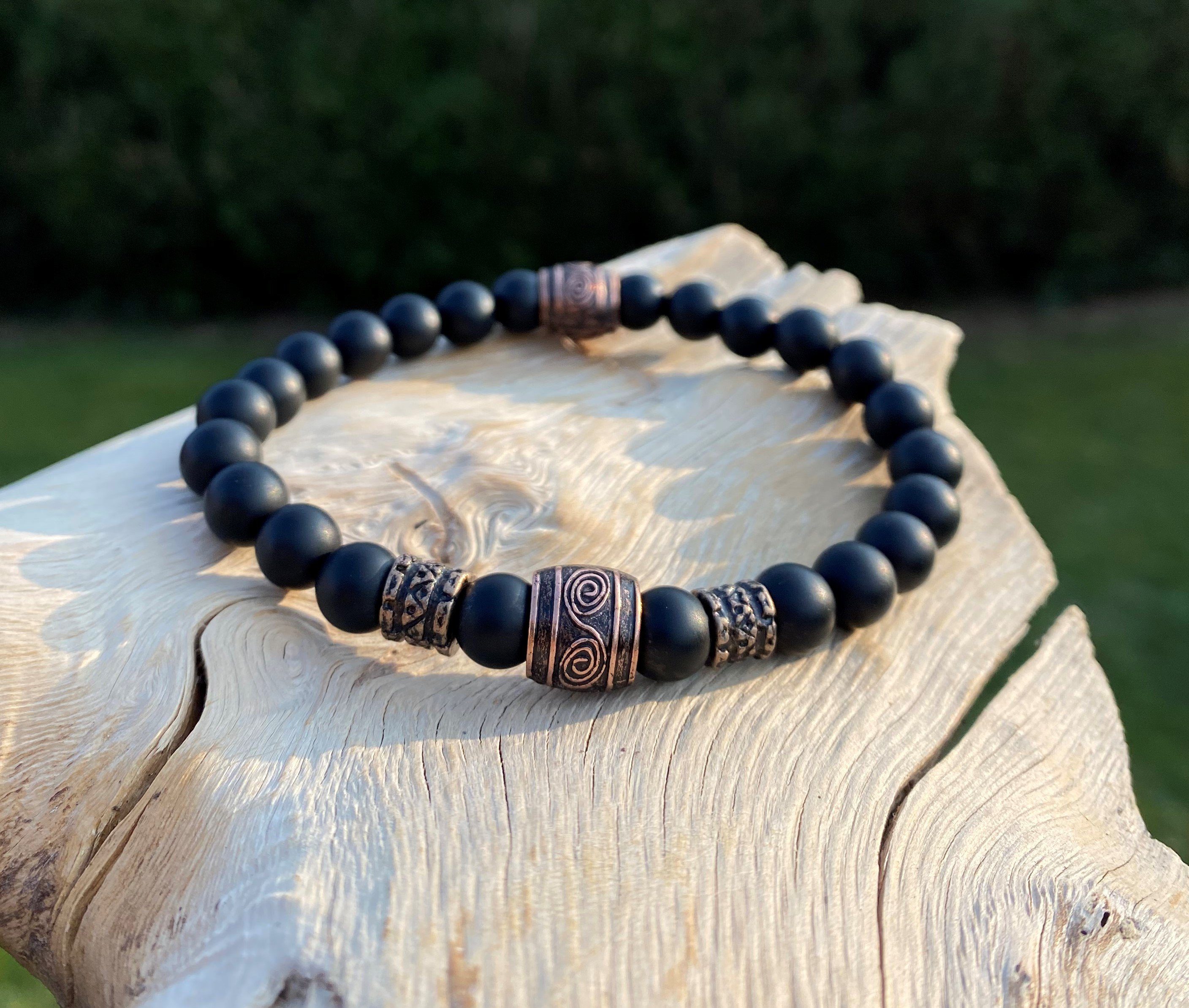 NAHLE Perlenarmband Naturstein Wikinger Onyx Armband günstig online kaufen