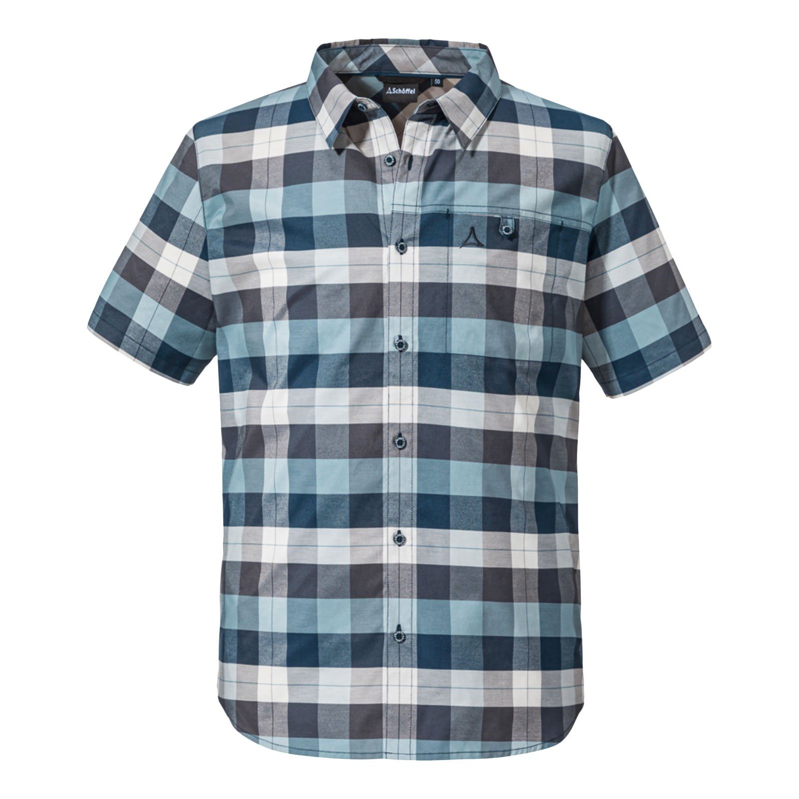 Schöffel Outdoorhemd Shirt Moraans SH M mit gesticktem Markenlogo auf Brust und Oberarm