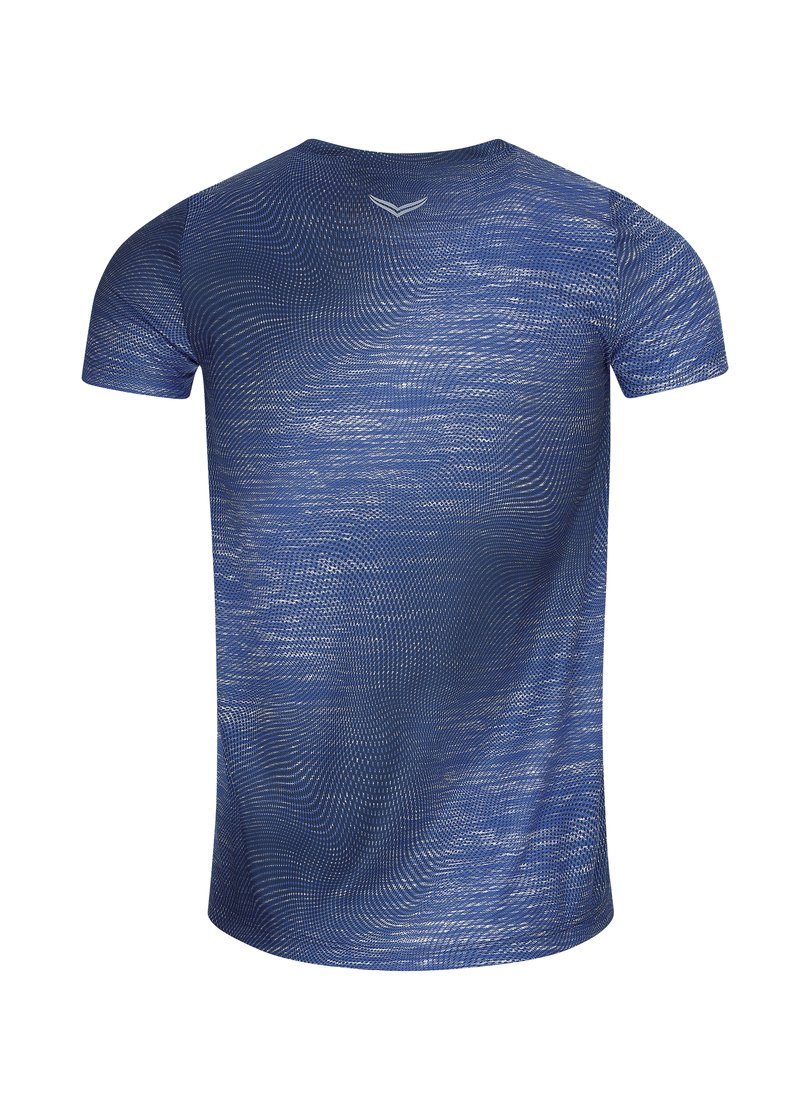 Trigema T-Shirt TRIGEMA Sportshirt modischem COOLMAX® mit Druck electric-blue