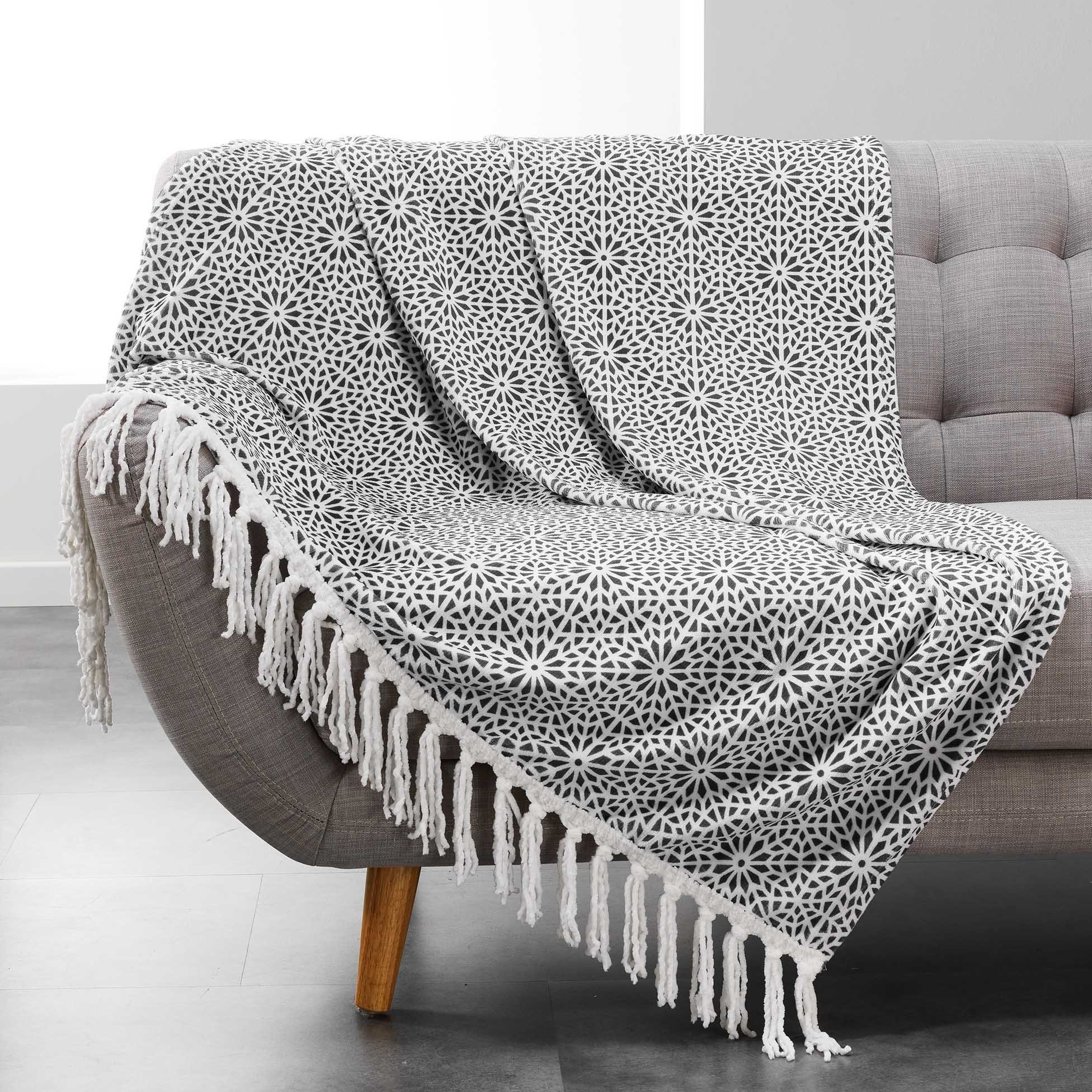 Tagesdecke, dynamic24, Boho Wohndecke 125x150 Kuscheldecke Sofa Couch Decke  Überwurf grau online kaufen | OTTO