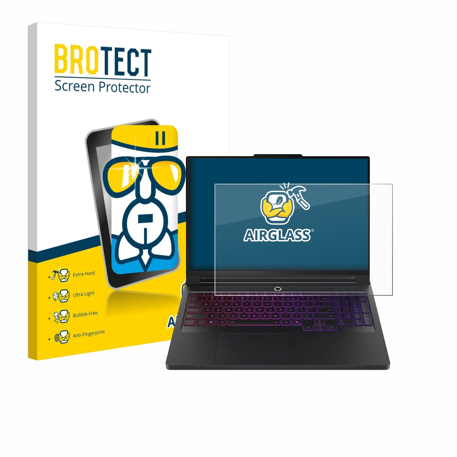BROTECT Displayschutzglas Folie für Lenovo Legion Pro 7 Gen 10 16", Schutzfolie Glas Panzer Display Schutz klar