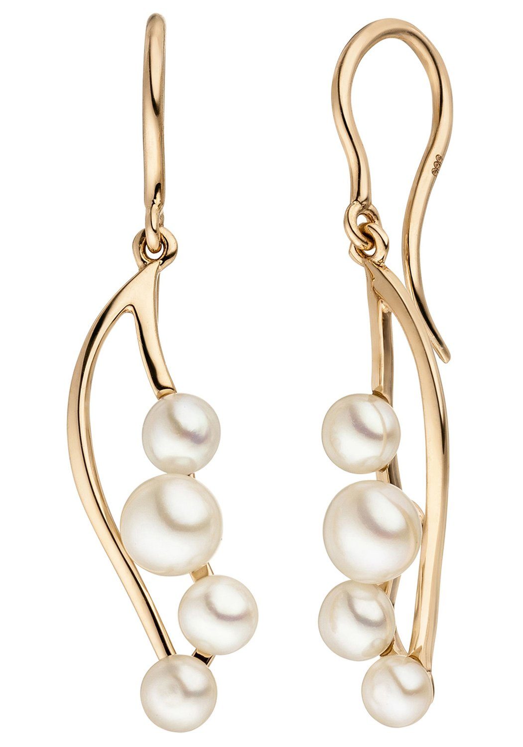 JOBO Perlenohrringe, 585 Roségold mit 8 Süßwasser-Zuchtperlen günstig online kaufen